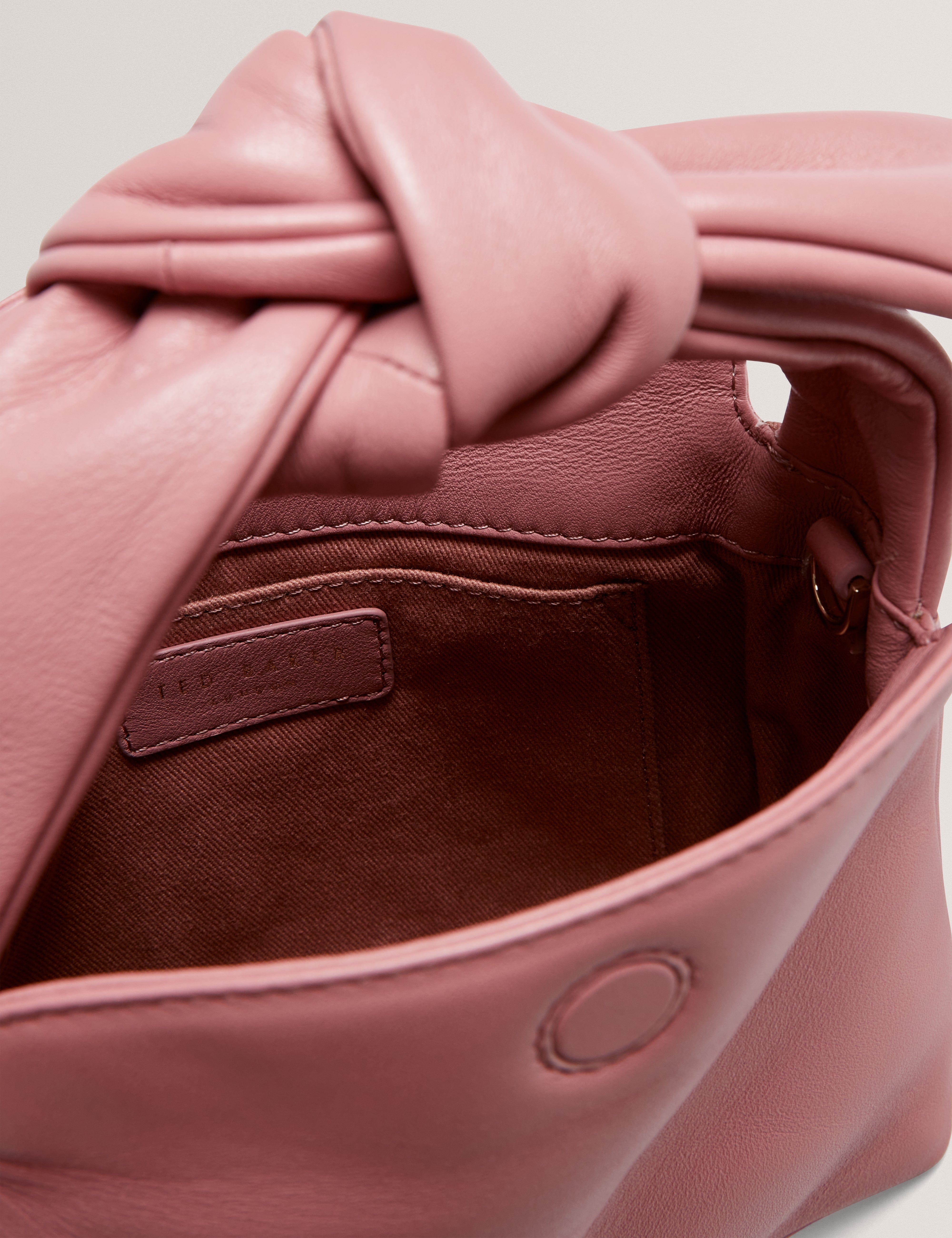 SOFT Niyal Soft Knot Bow Leather Xbody Bag Pl - Pink