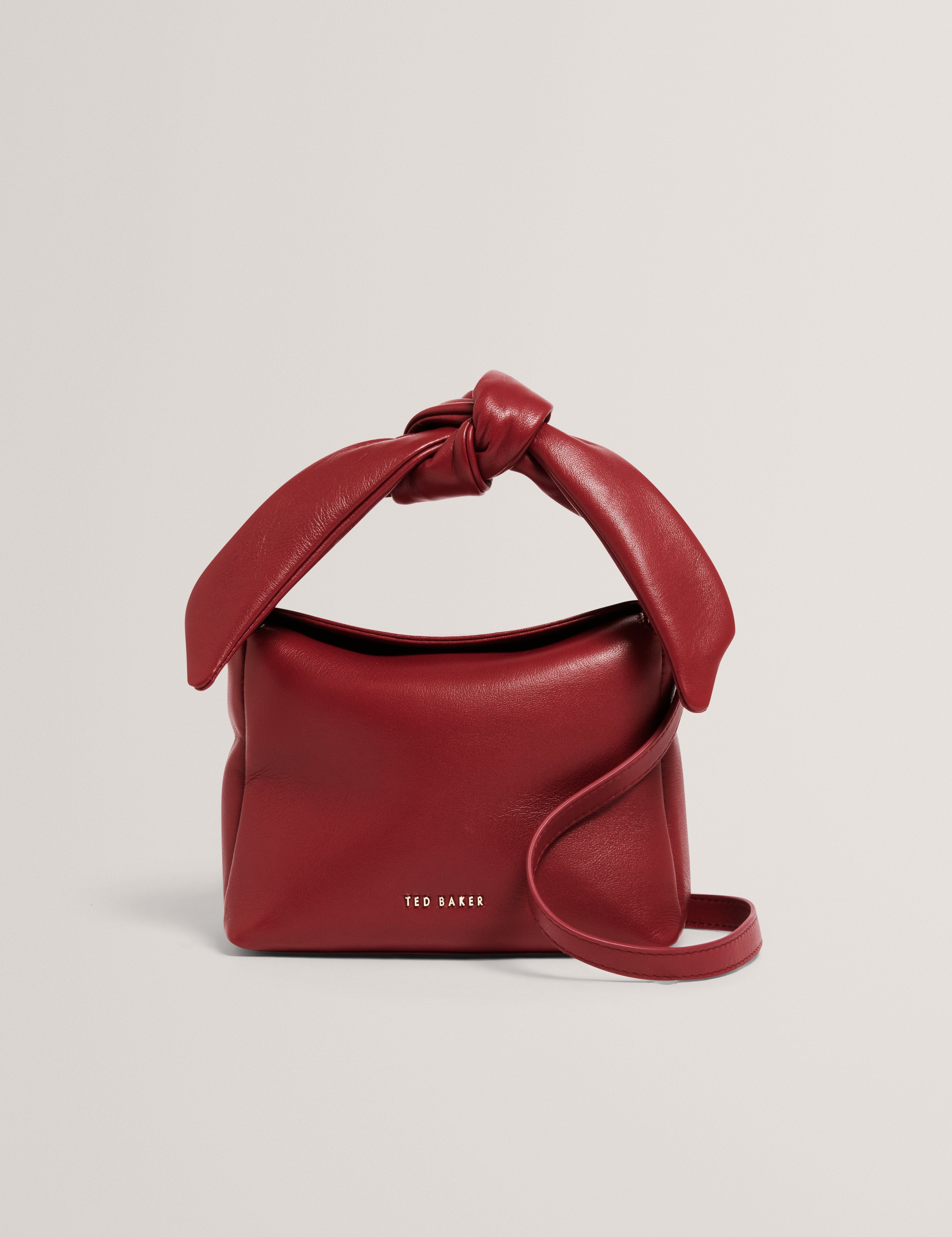 SOFT Niyal Soft Knot Bow Leather Xbody Bag Dk - Red