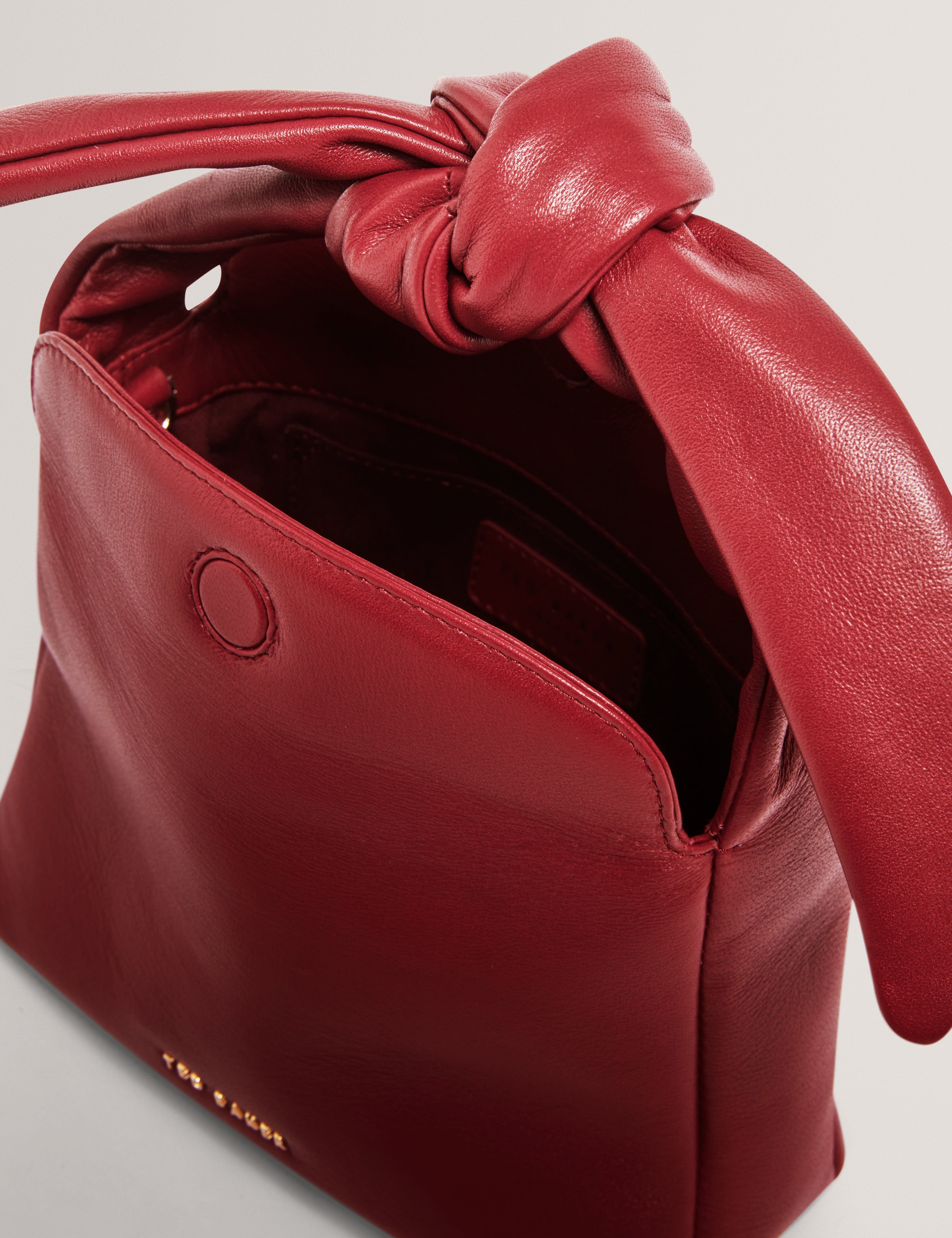 SOFT Niyal Soft Knot Bow Leather Xbody Bag Dk - Red