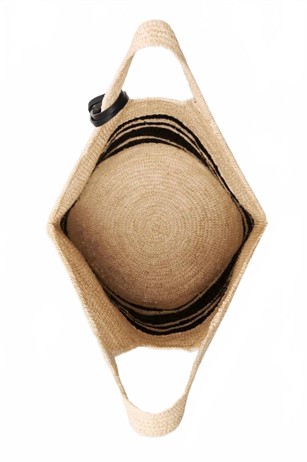 hobo Women's Leah Striped Hobo Raphia Bag In Black And Natural Stripe