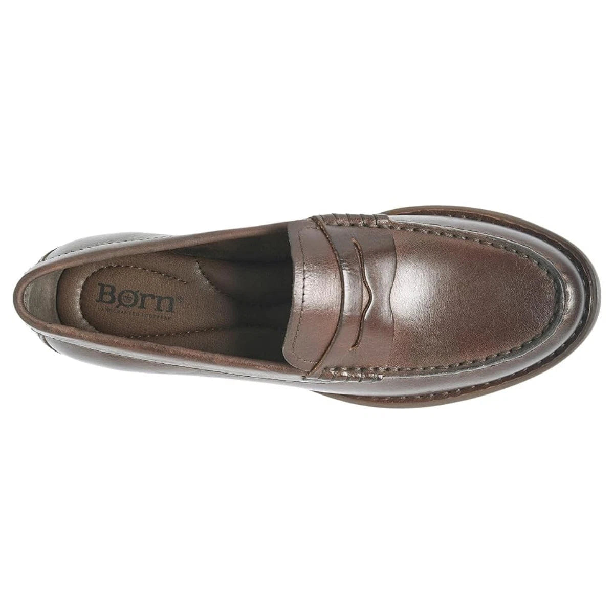SLIP Born Macie BR0061206 Loafer Women's US Brown Leather Slip On Shoes ZOGG2957