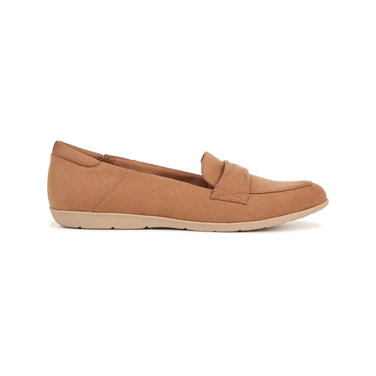 Scholl Dr. Scholl's Emilia Loafer Womens Wide Brown Faux Suede Slip On Shoes HAM697