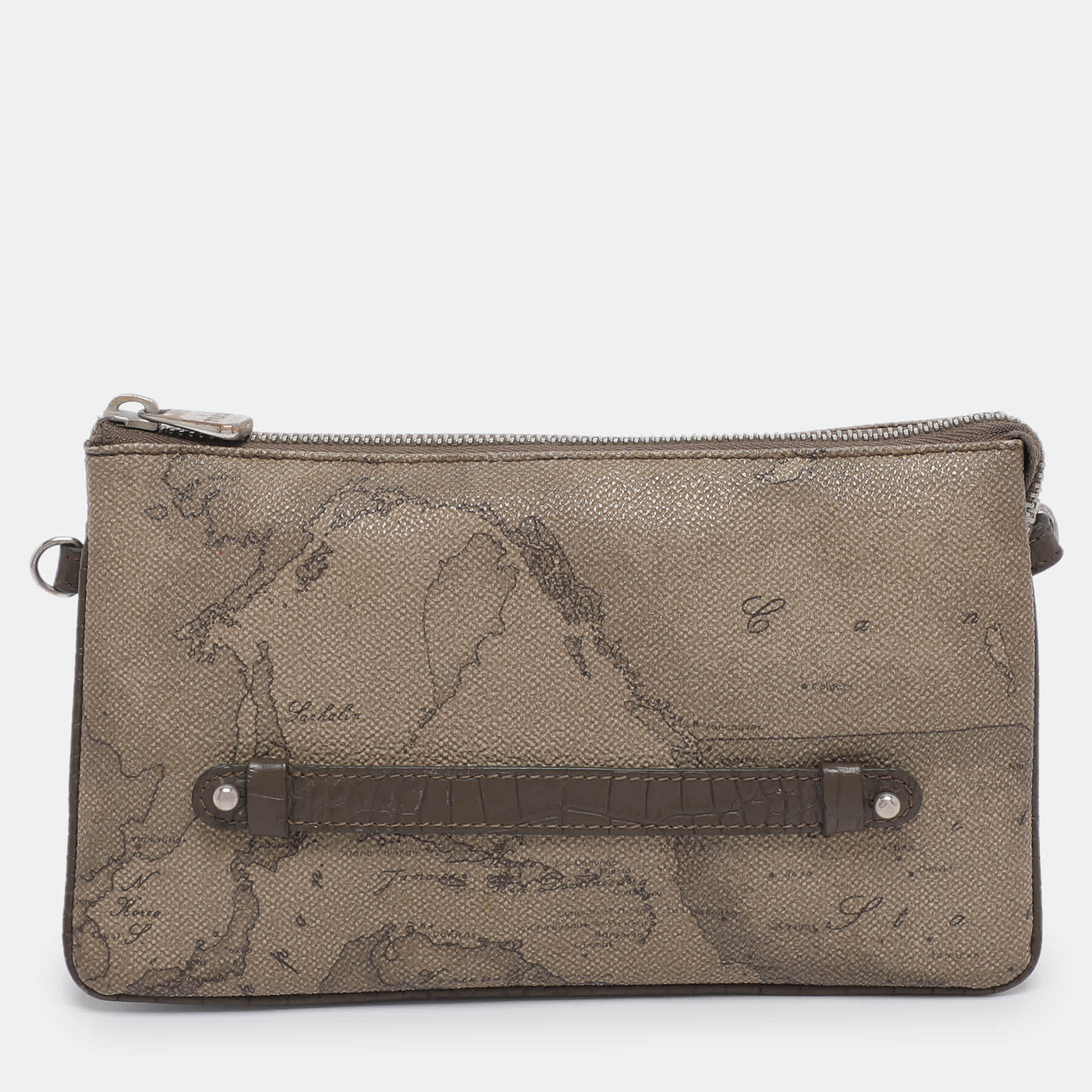 Alviero Martini 1A Classe Beige Coated Canvas Clutches