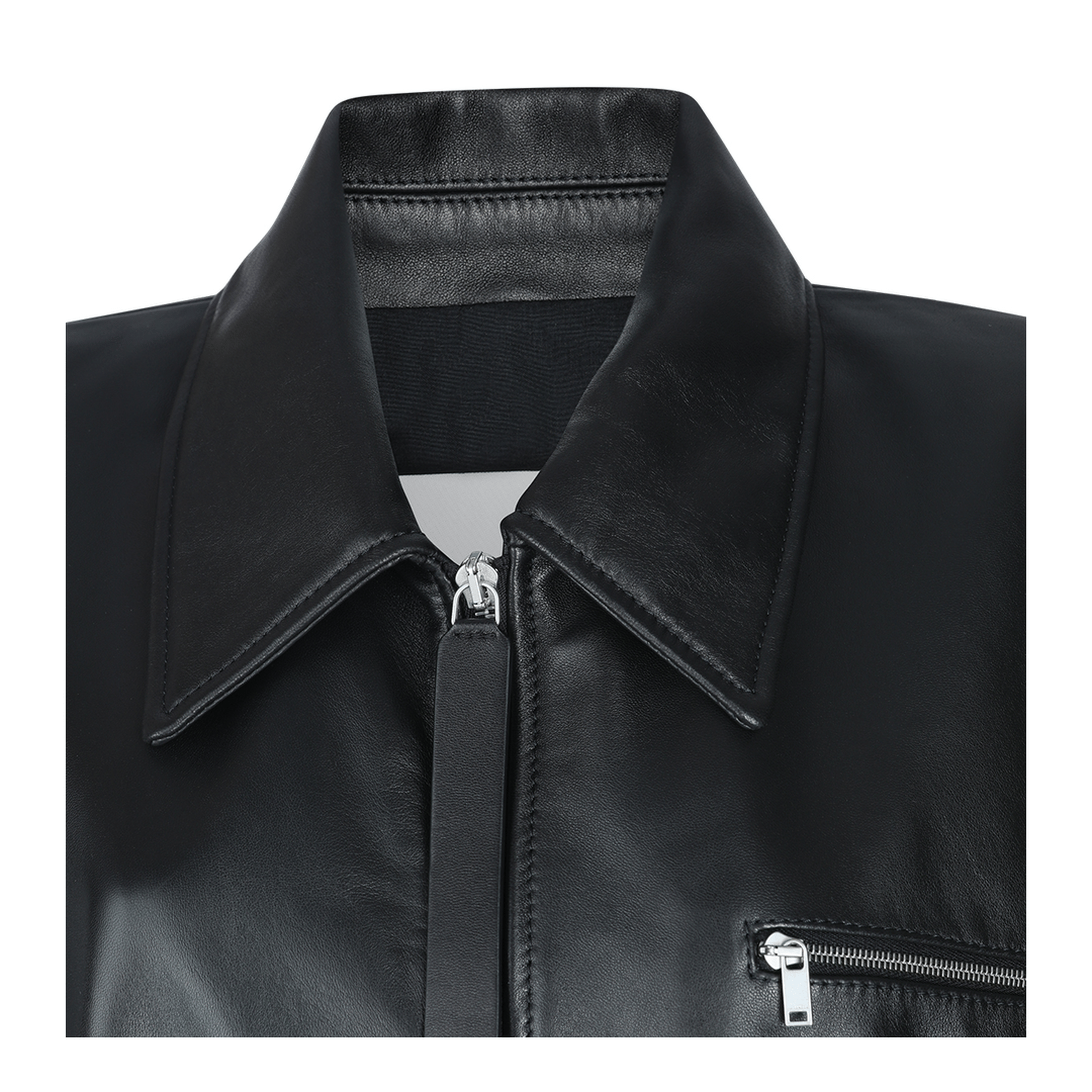 Jil Sander Blouson Leather Jacket Black