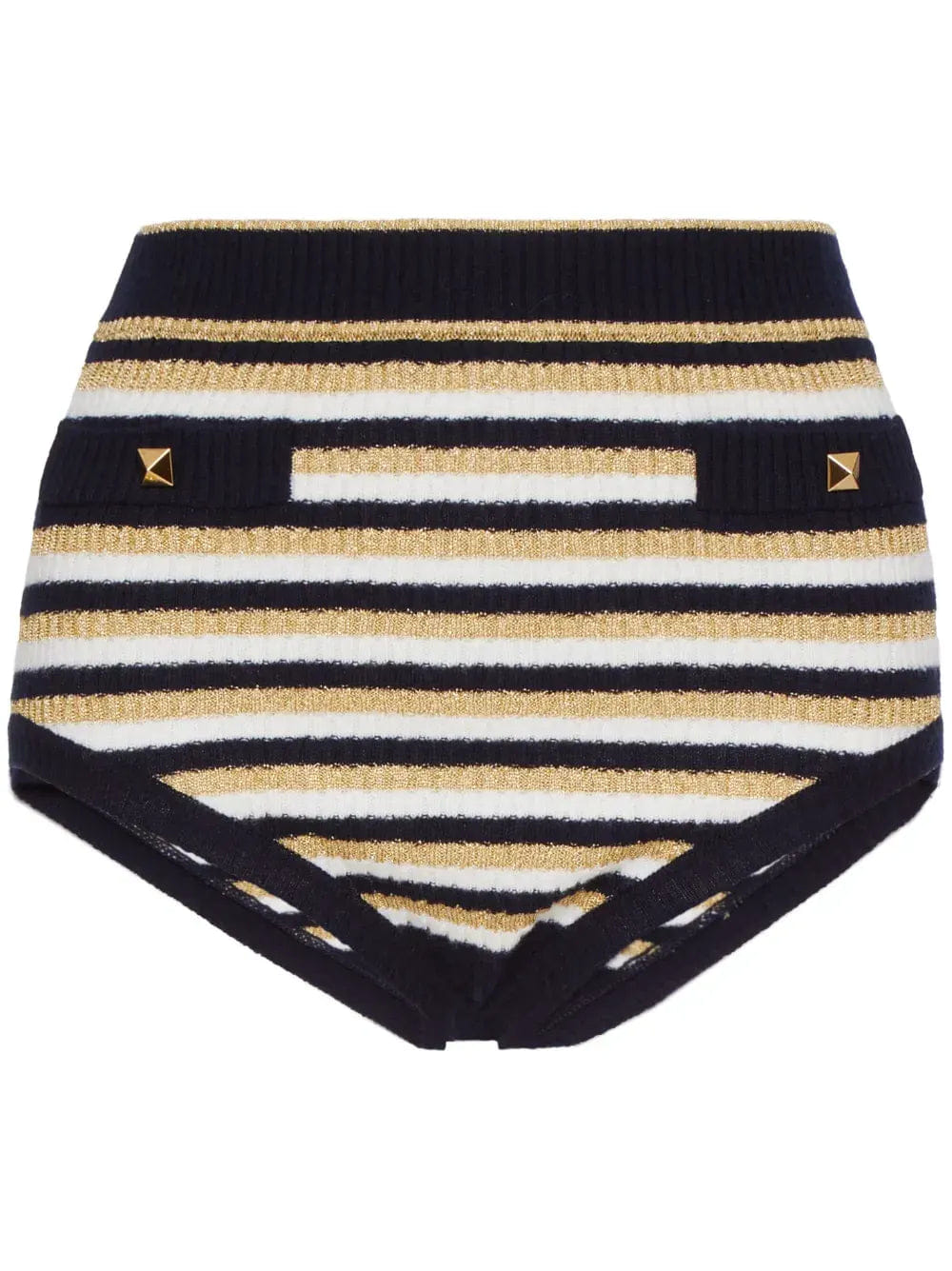 Valentino Garavani Striped Lurex Mini Shorts