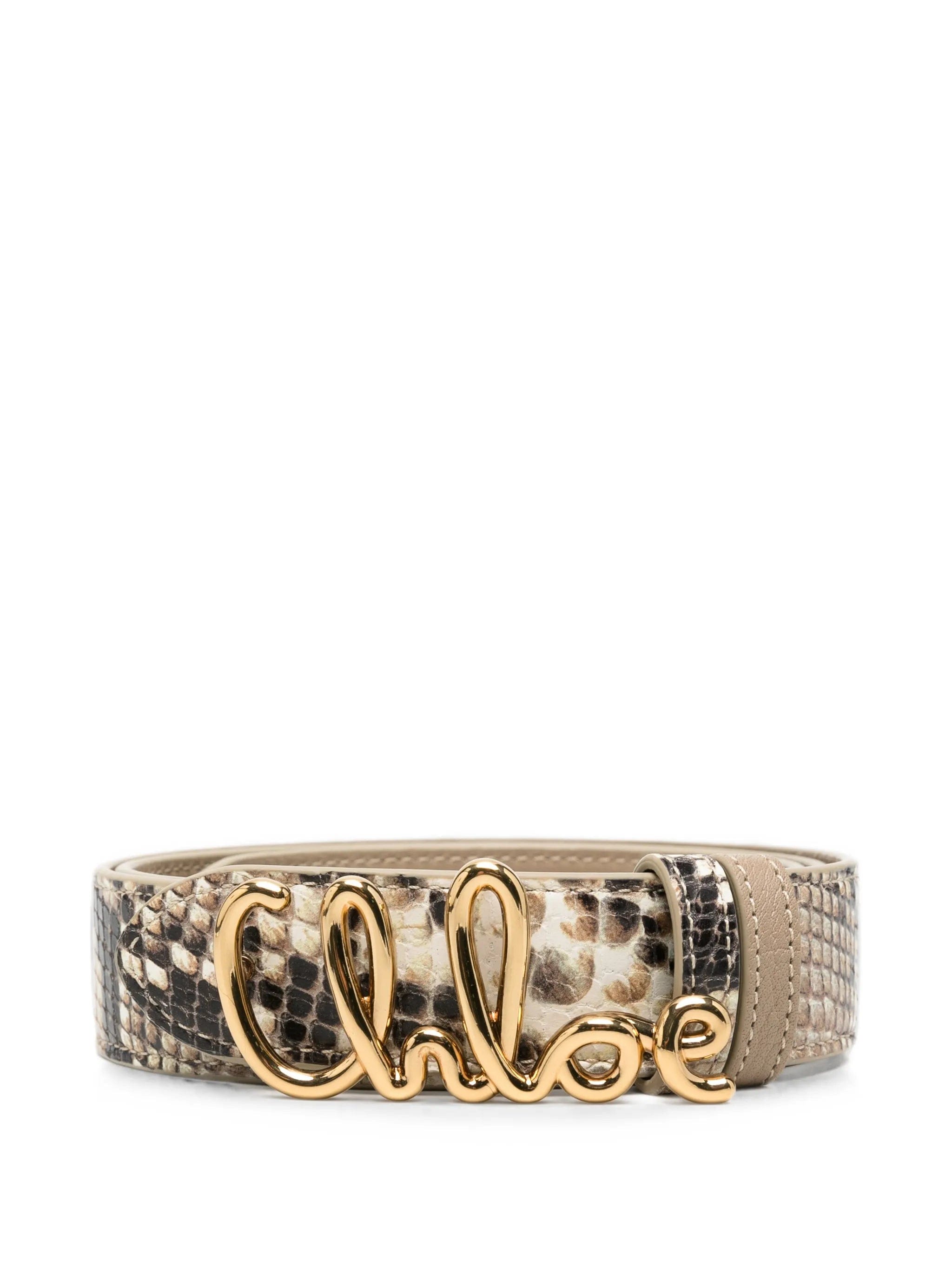 Chloé logo - buckle snake - effect belt