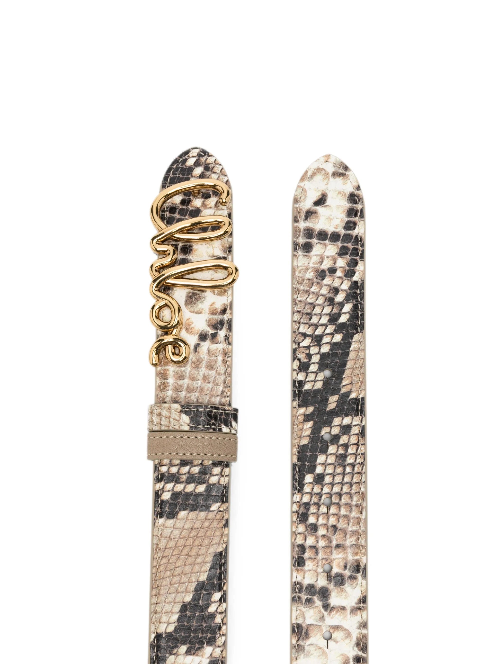 Chloé logo - buckle snake - effect belt
