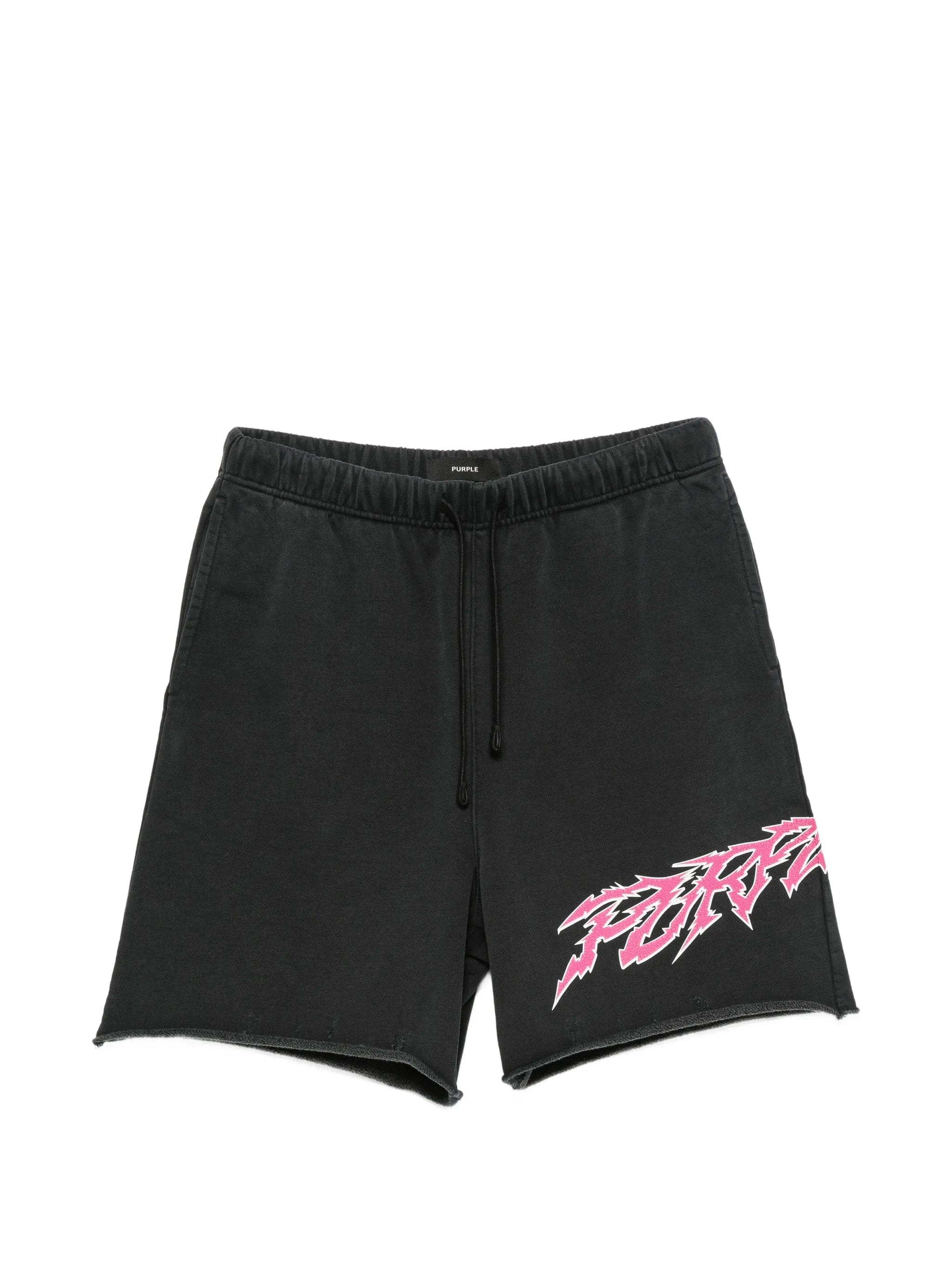 Purple Brand graphic - print raw - cut shorts