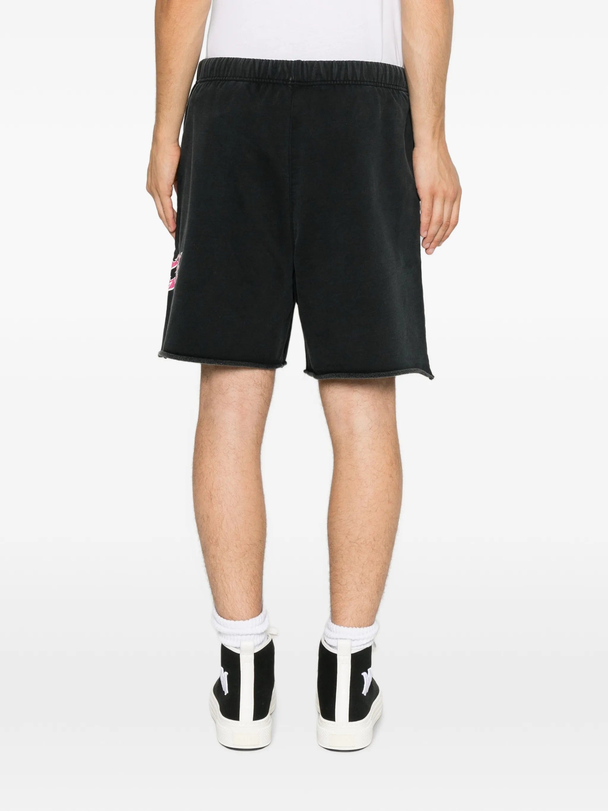 Purple Brand graphic - print raw - cut shorts