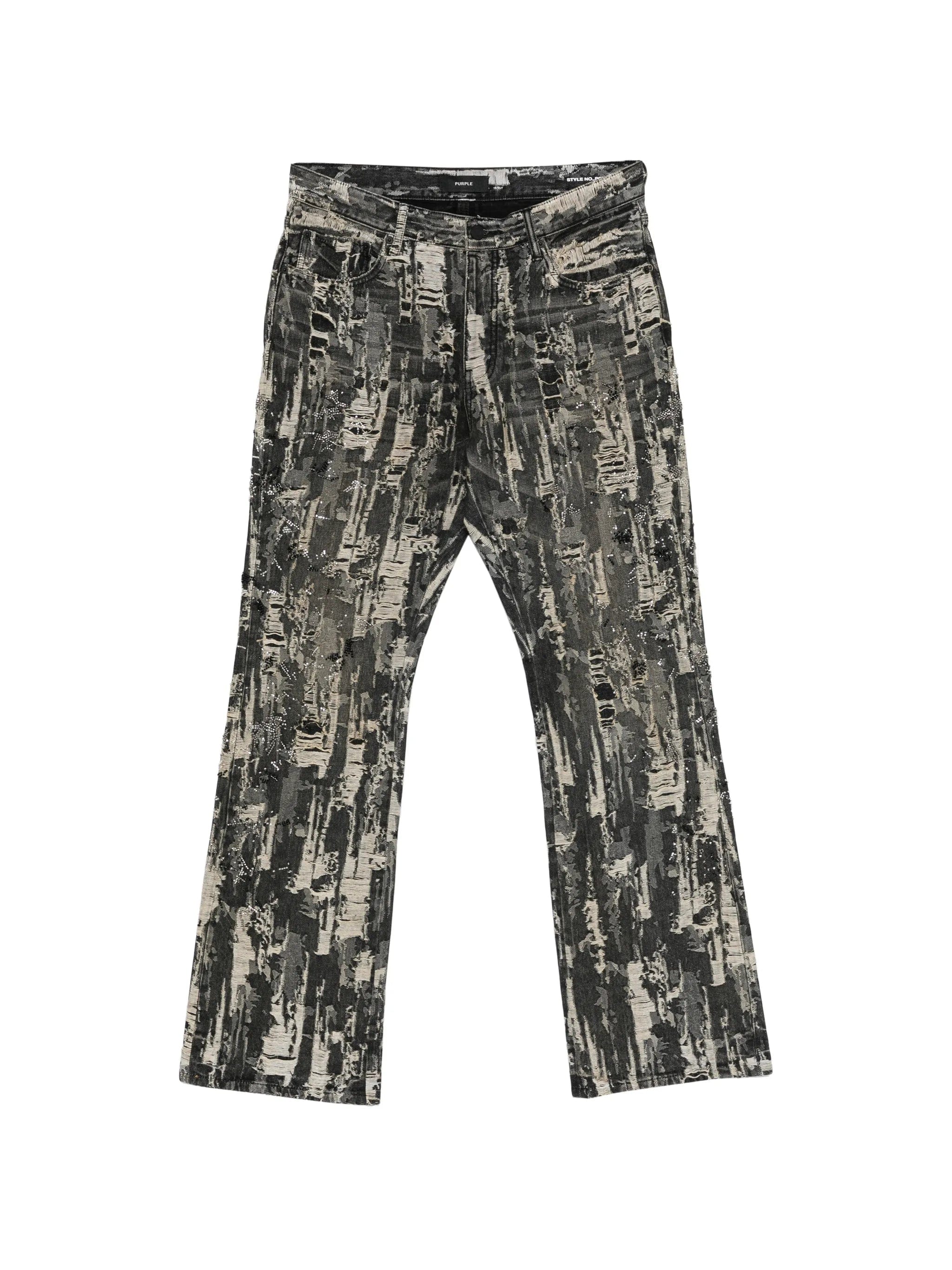 Purple Brand P026 beaded destroyed baggy jeans