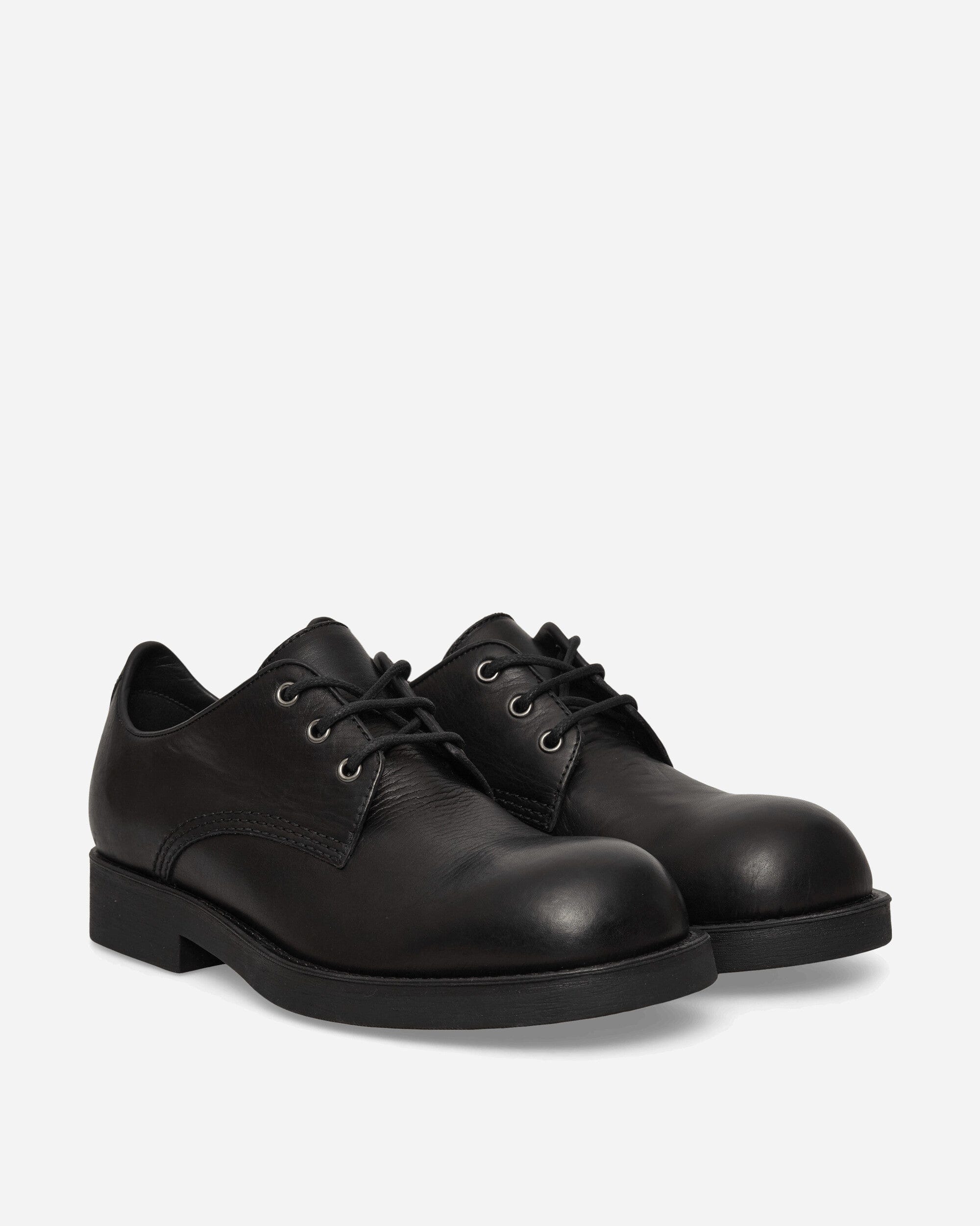 MM6 Maison Margiela Leather Biker Lace - Up Shoes Black