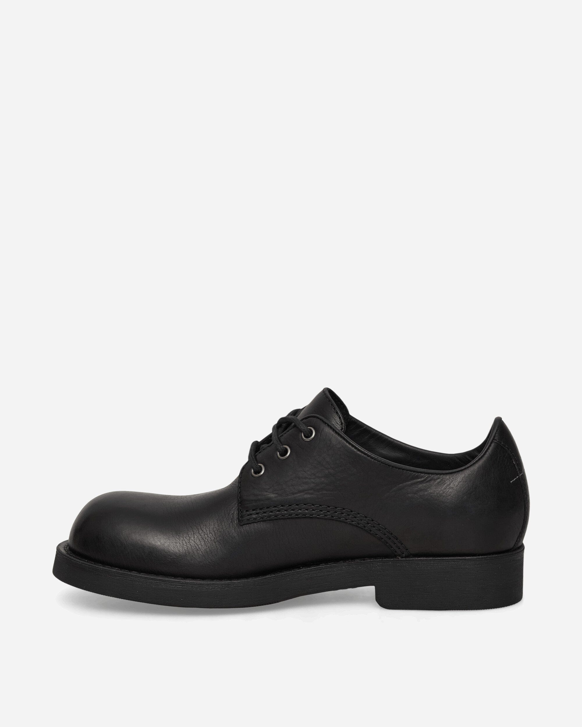 MM6 Maison Margiela Leather Biker Lace - Up Shoes Black
