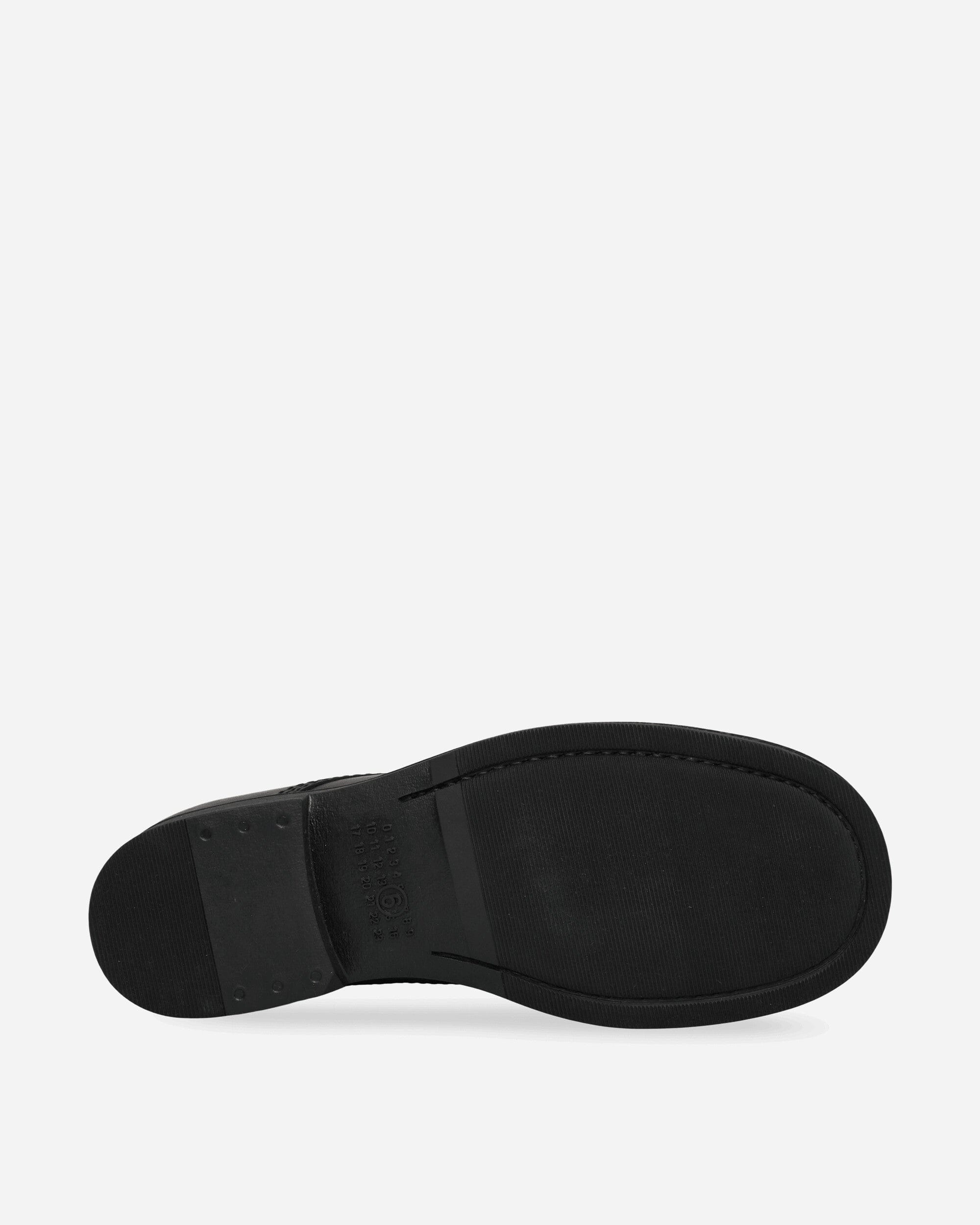 MM6 Maison Margiela Leather Biker Lace - Up Shoes Black