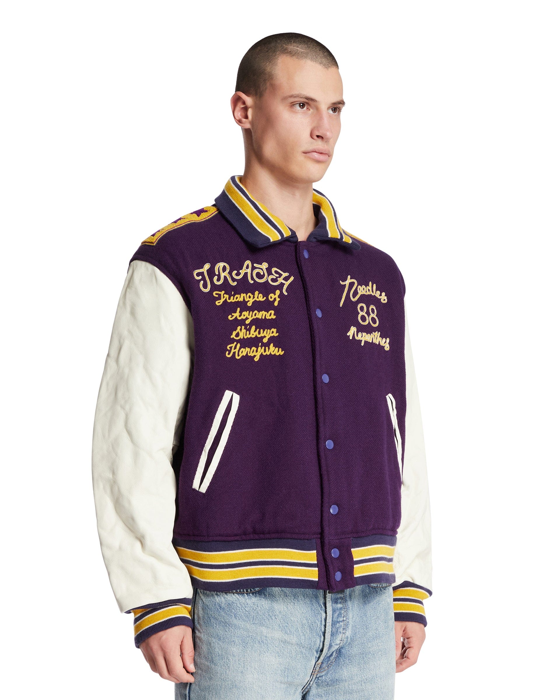 Needles Giacca Varsity Con Ricami Viola