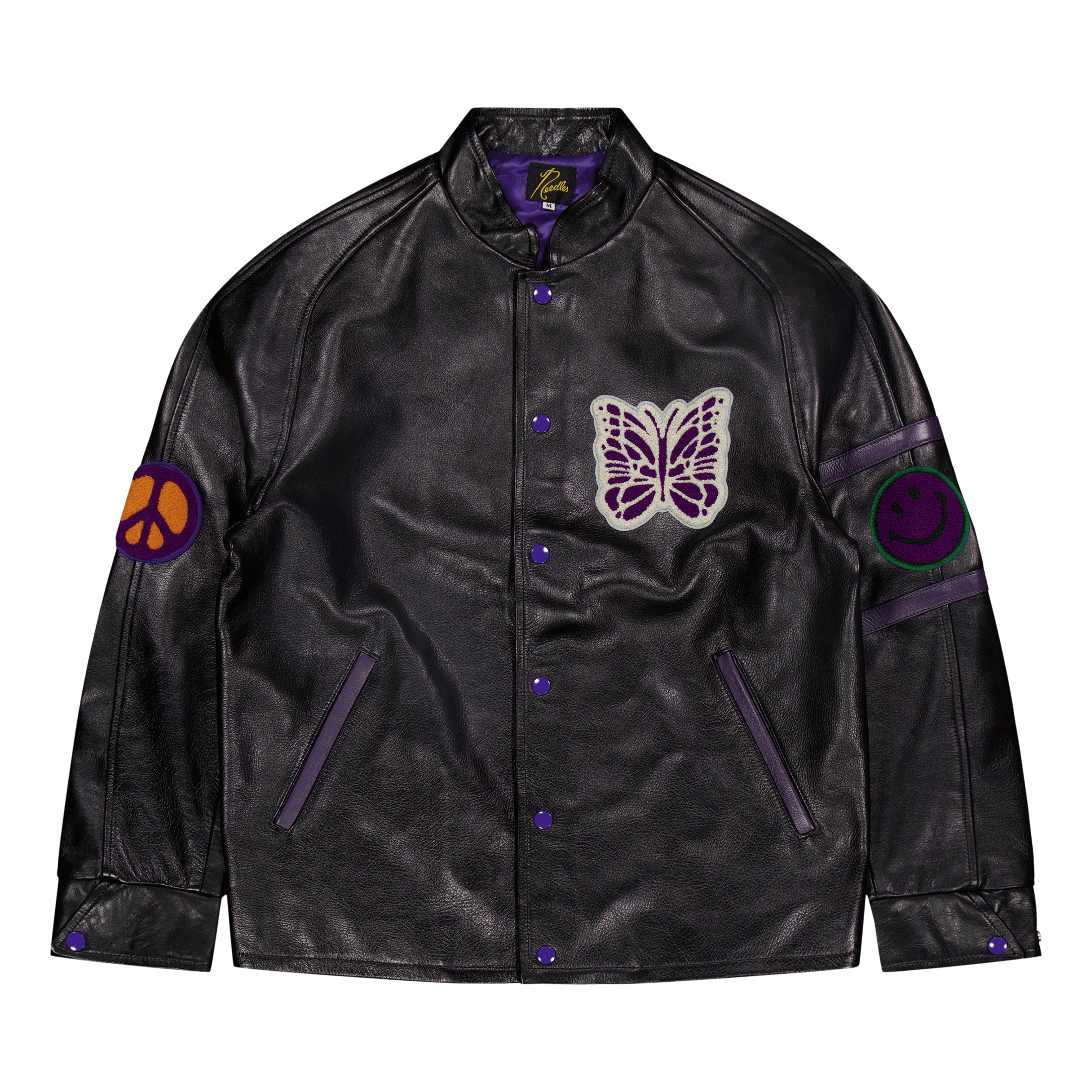 Needles Letterman Jacket - Cow Black