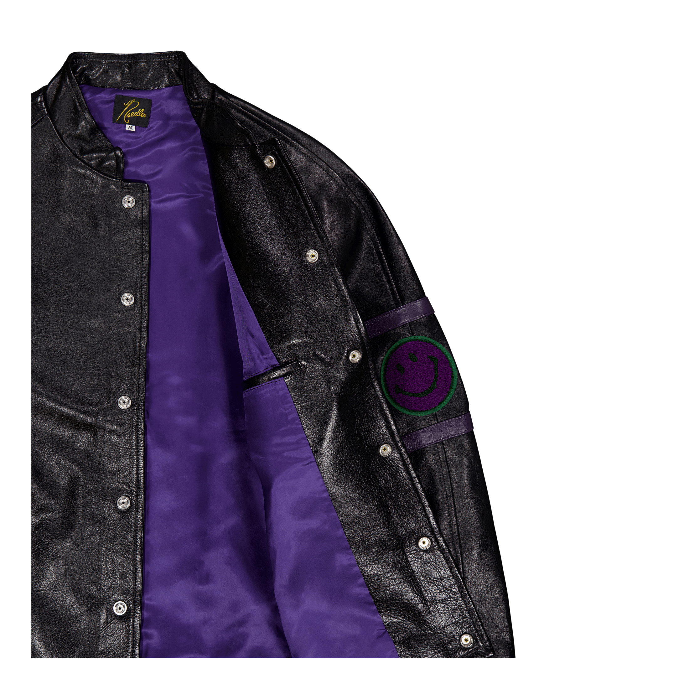 Needles Letterman Jacket - Cow Black