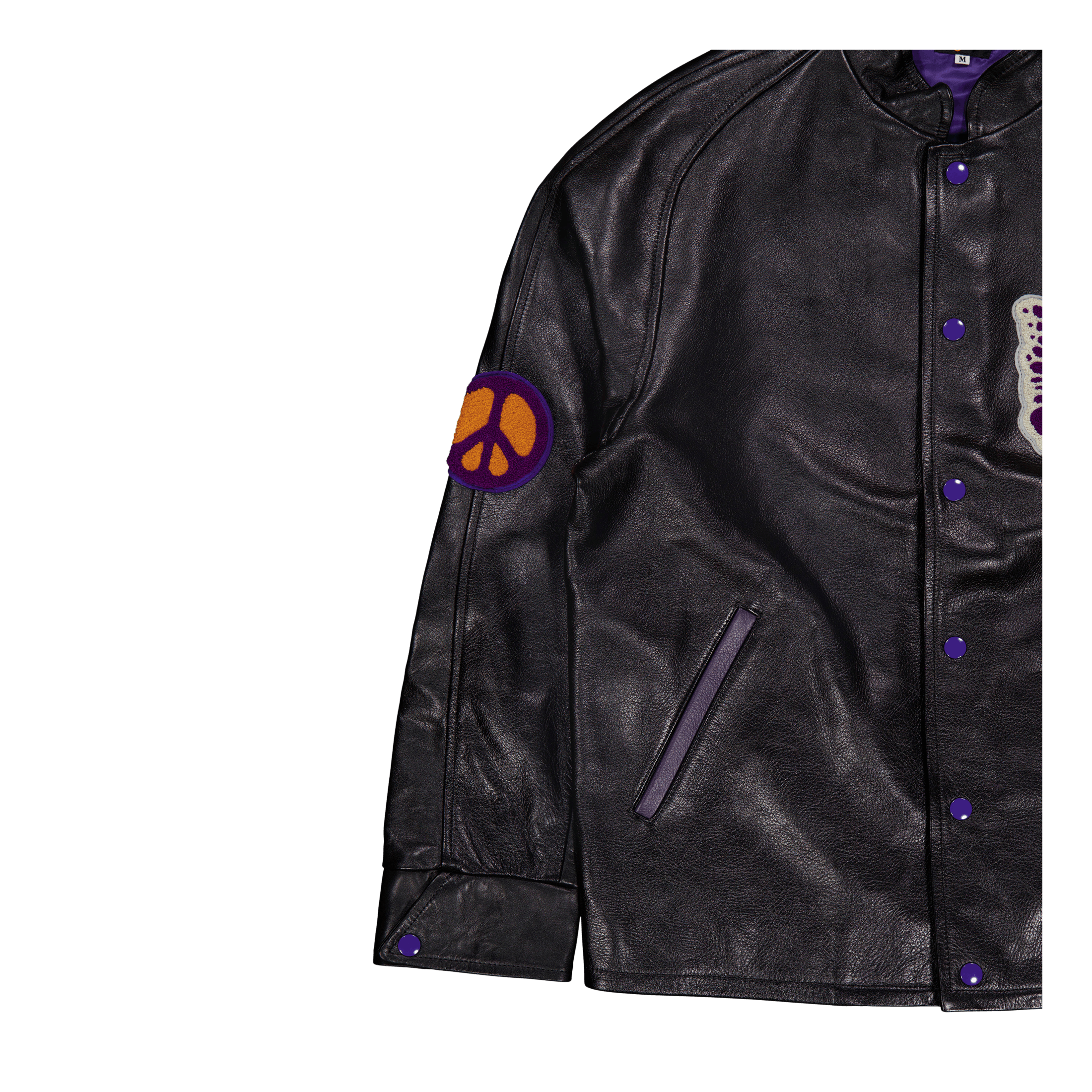 Needles Letterman Jacket - Cow Black