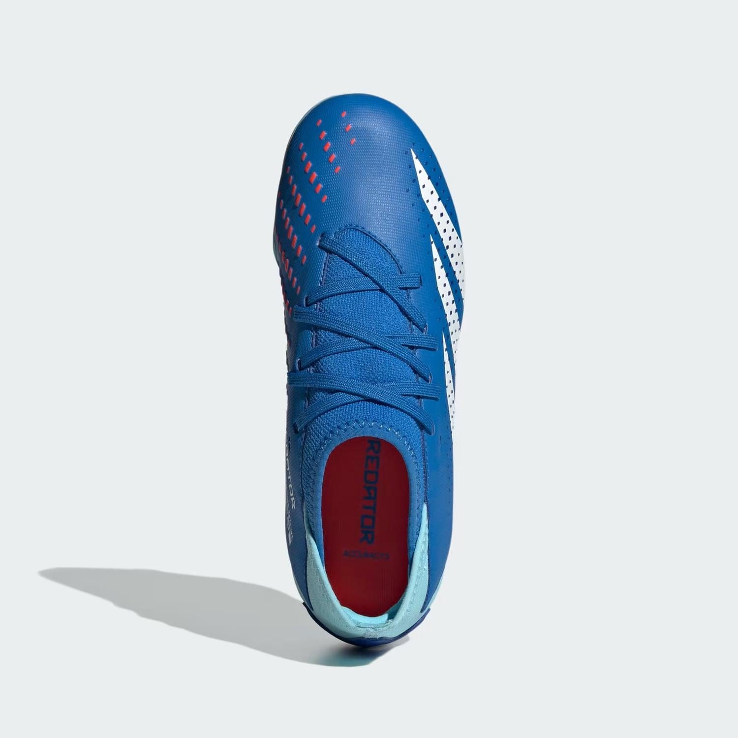 WHITE* Men's Predator Accuracy .3 Firm Ground Boots Shoes In Bright Royal / Cloud White / Bliss Blue