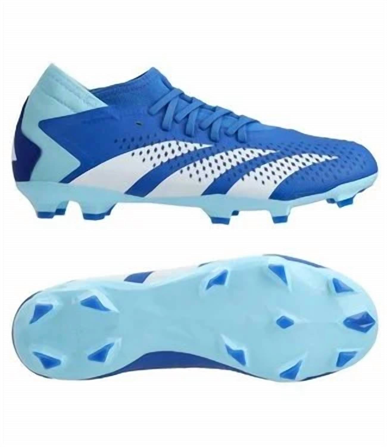 WHITE* Men's Predator Accuracy .3 Firm Ground Boots Shoes In Bright Royal / Cloud White / Bliss Blue
