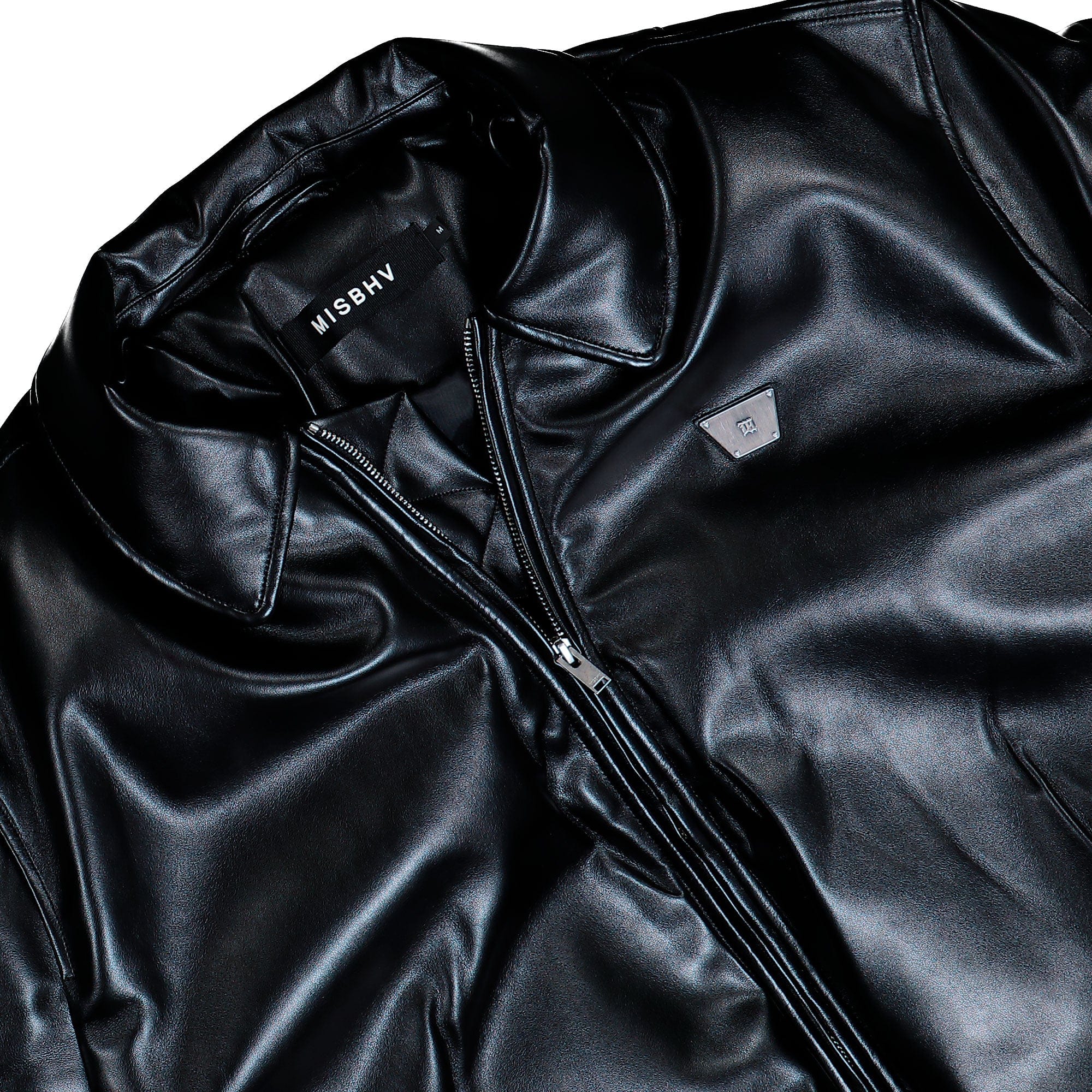 Misbhv Faux Leather Puffer Bomber Jacket
