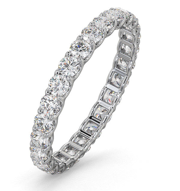 Chloe Lab Diamond Eternity Ring Platinum Claw Set 1.00ct H/Si