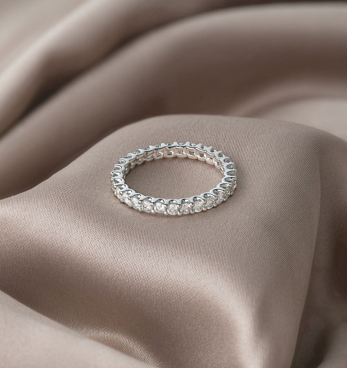 Chloe Lab Diamond Eternity Ring Platinum Claw Set 1.00ct H/Si