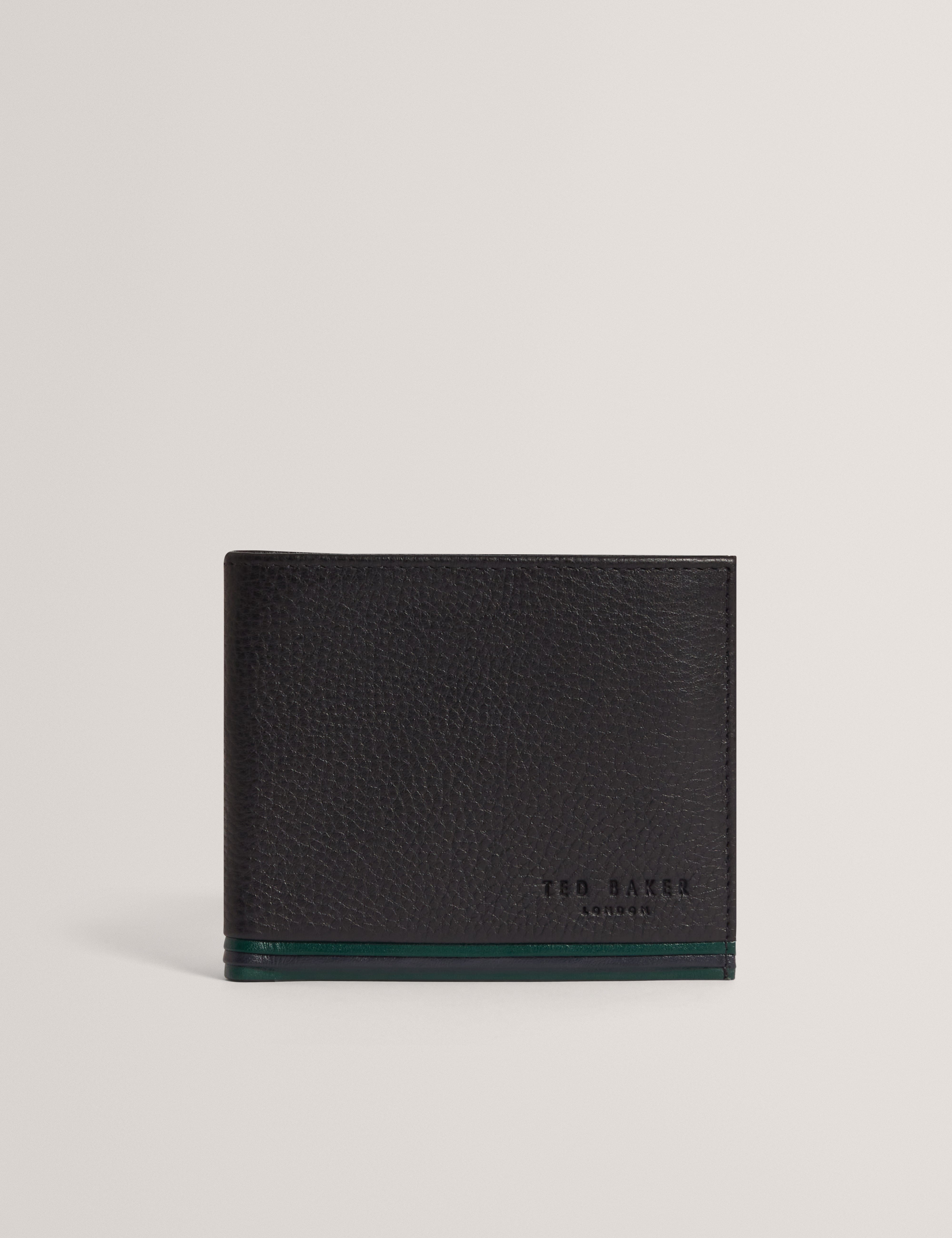 Ted Baker Grantts Stripe Leather Wallet Black