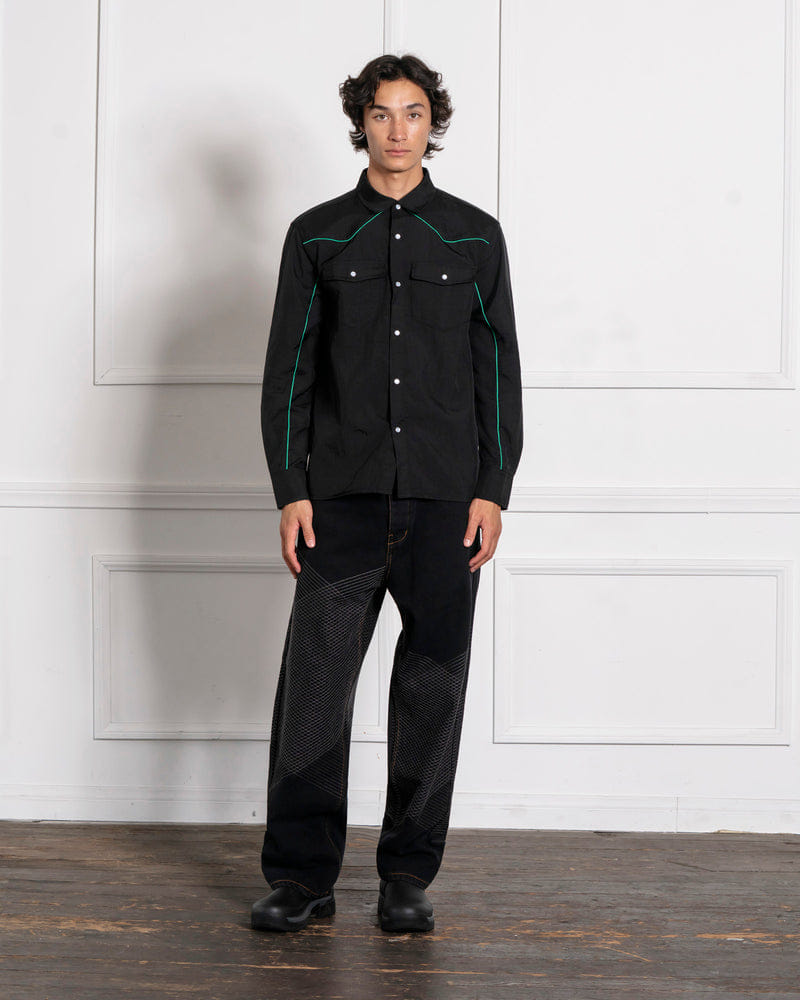Pleasures Nylon Western Button Up - Black