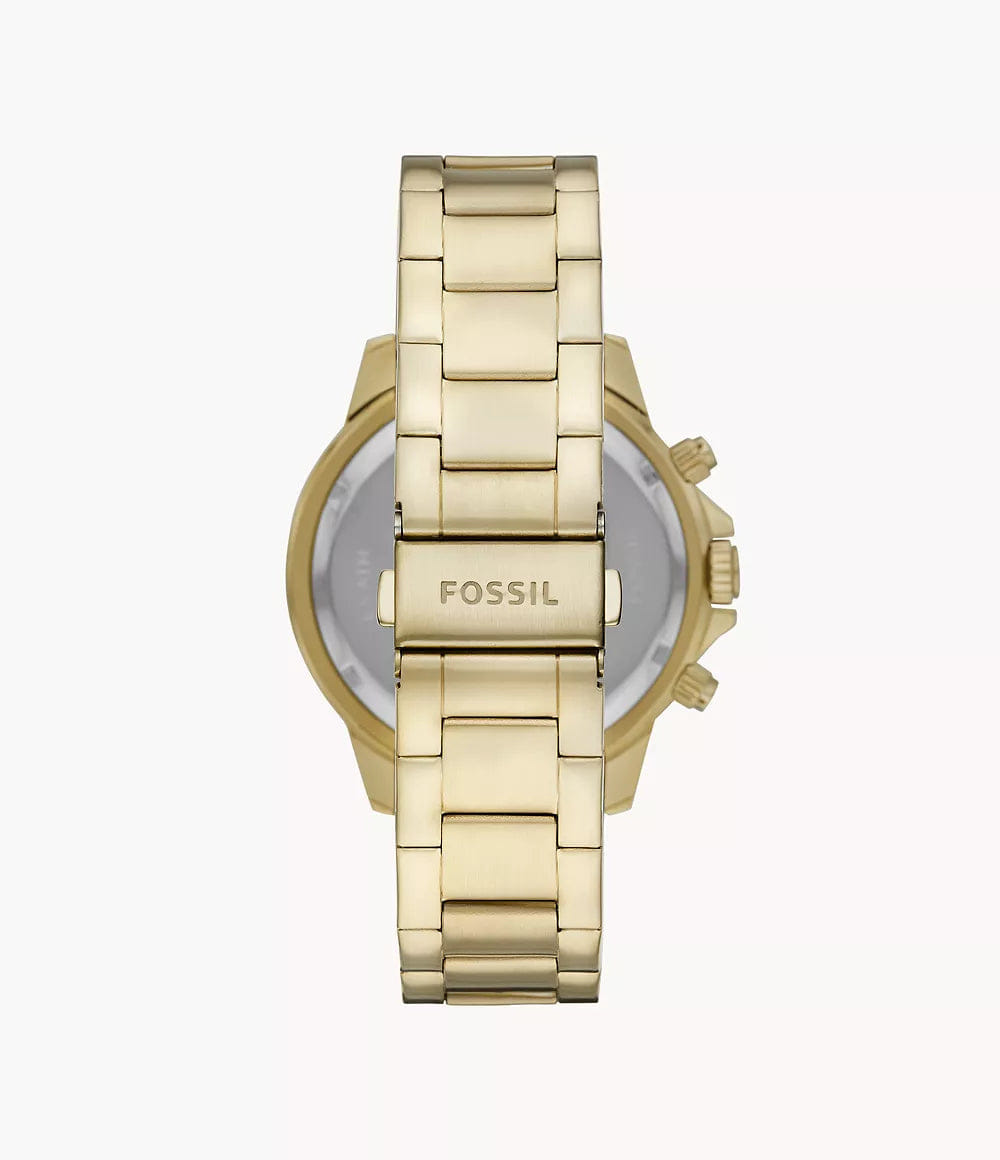 Fossil Analog Men's Watch Gold Plated Metal Bracelet