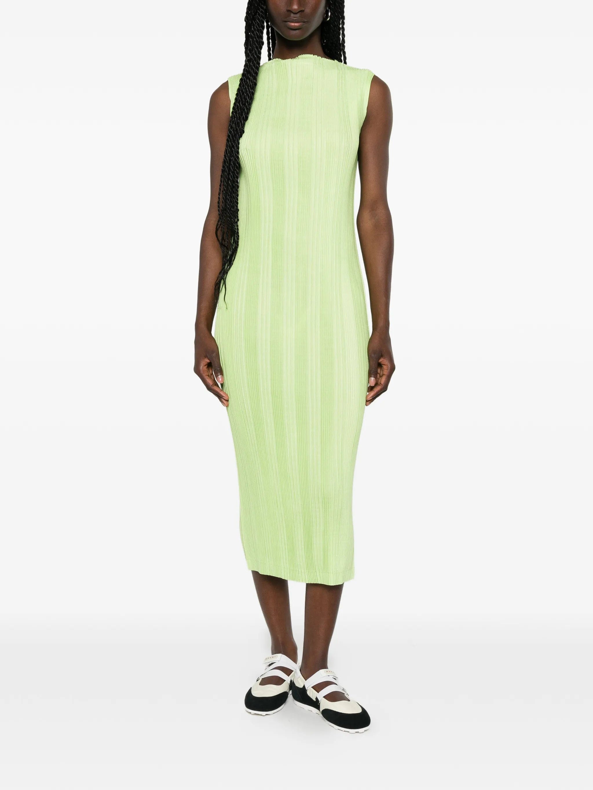 Issey Miyake pleated sleeveless mini dress