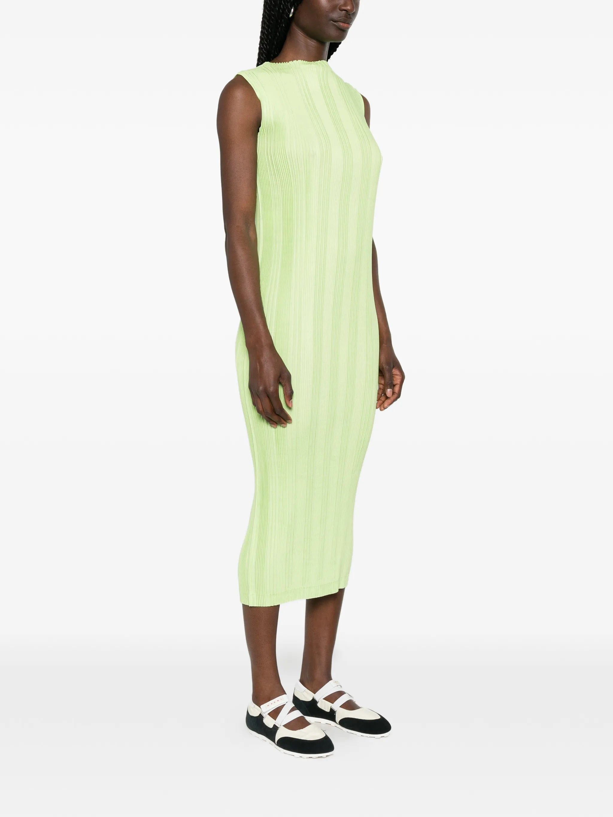 Issey Miyake pleated sleeveless mini dress