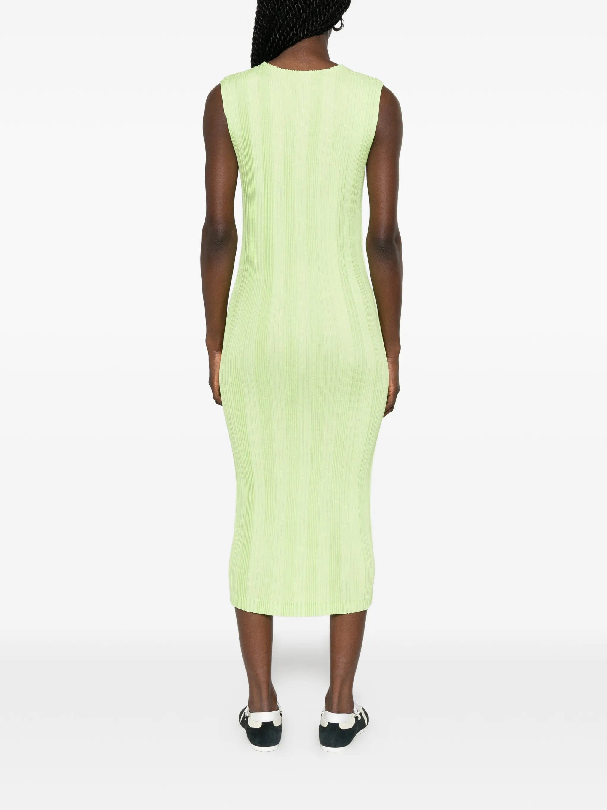 Issey Miyake pleated sleeveless mini dress