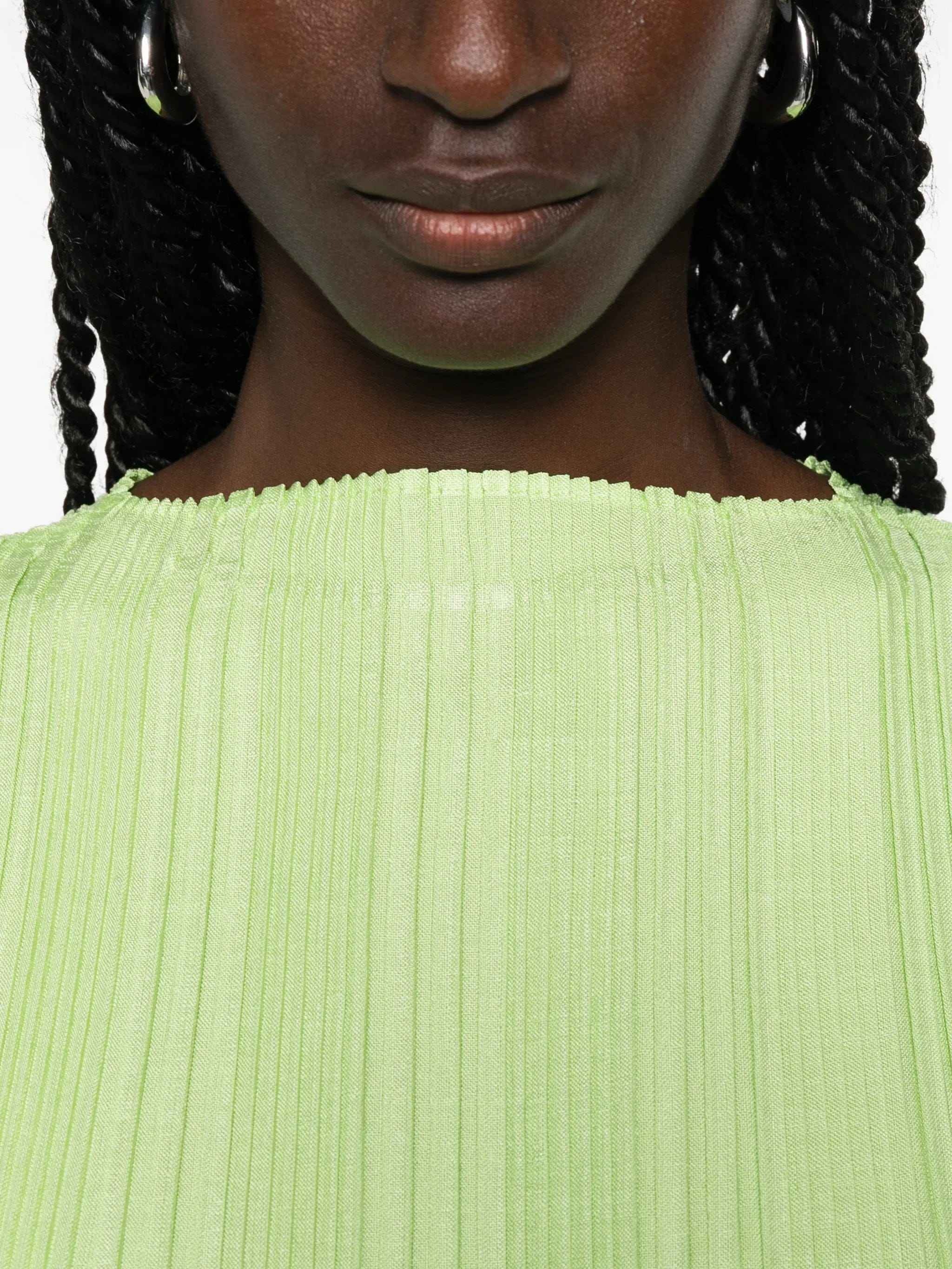 Issey Miyake pleated sleeveless mini dress