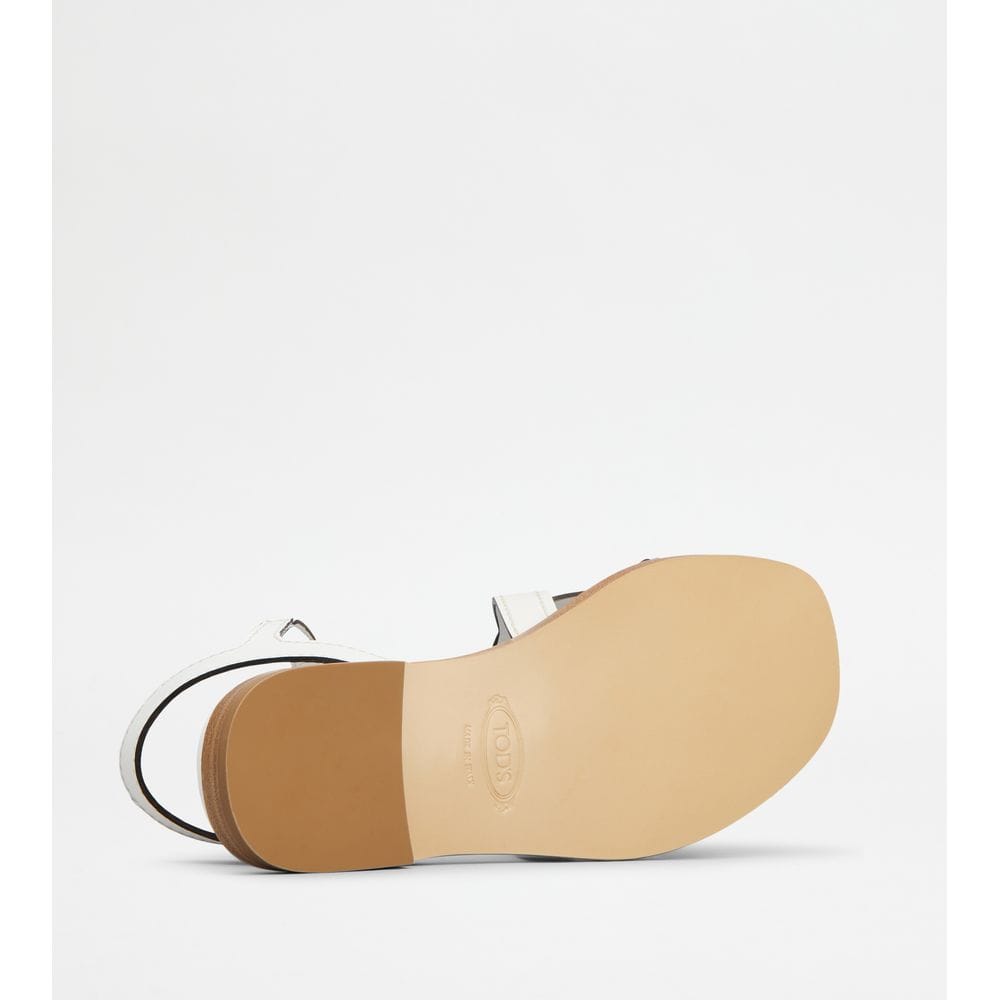 Tod's Tods Kate Sandals In Leather White Womens
