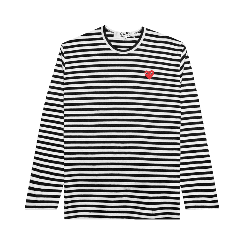 Comme des Garçons PLAY Striped Long-Sleeve T-Shirt White
