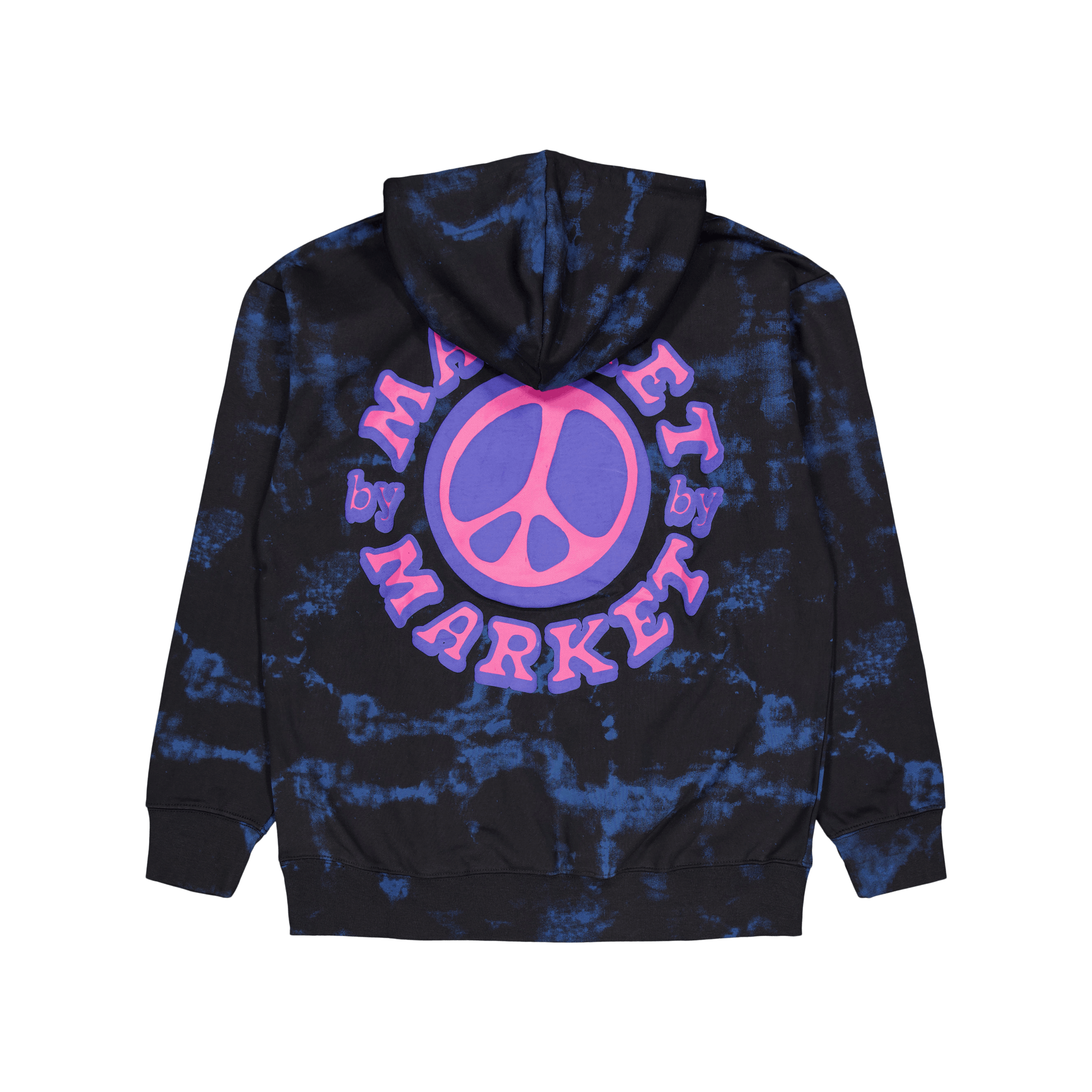 Market Cali Peace Tie - dye Hoodie Navy Smoke Tie - dye