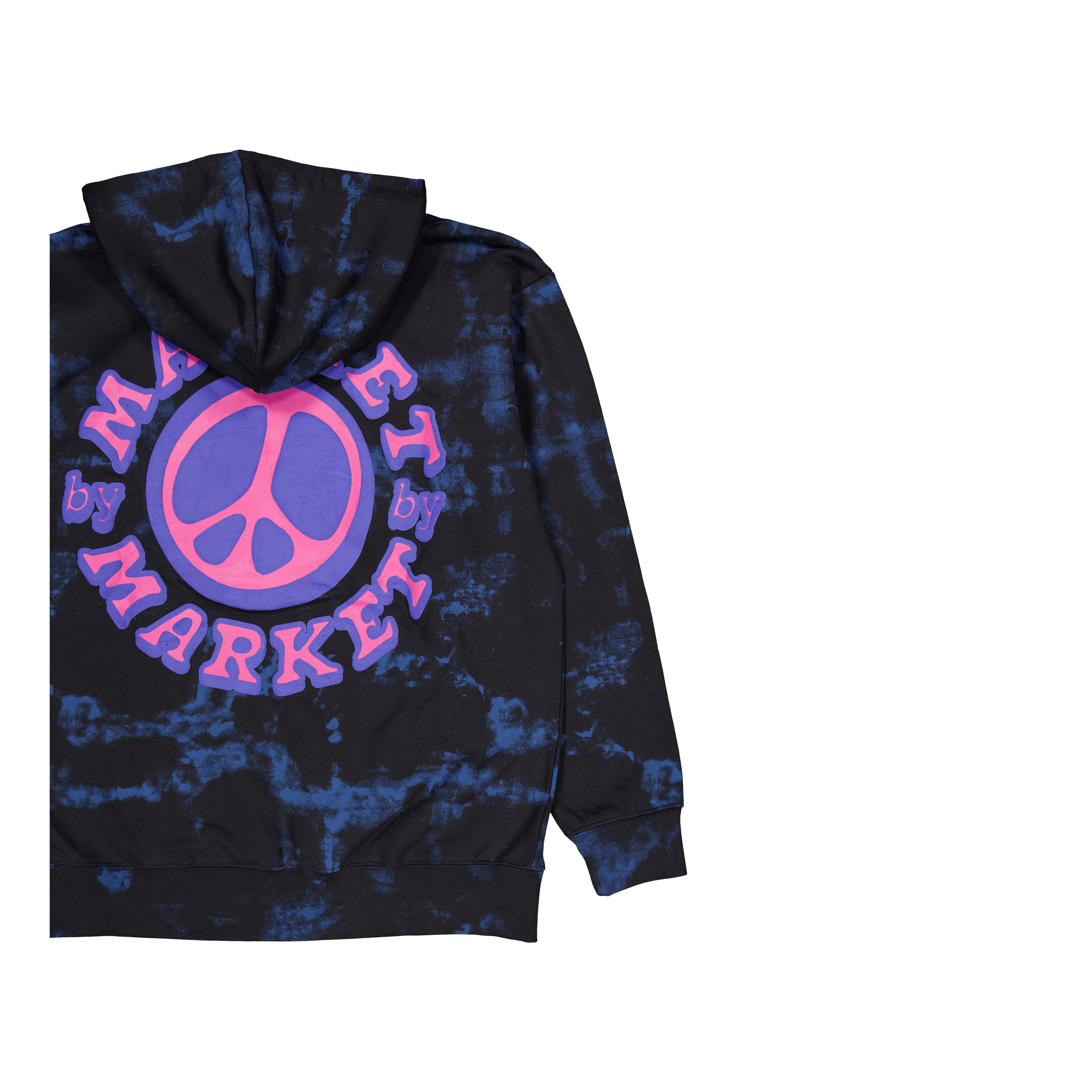 Market Cali Peace Tie - dye Hoodie Navy Smoke Tie - dye