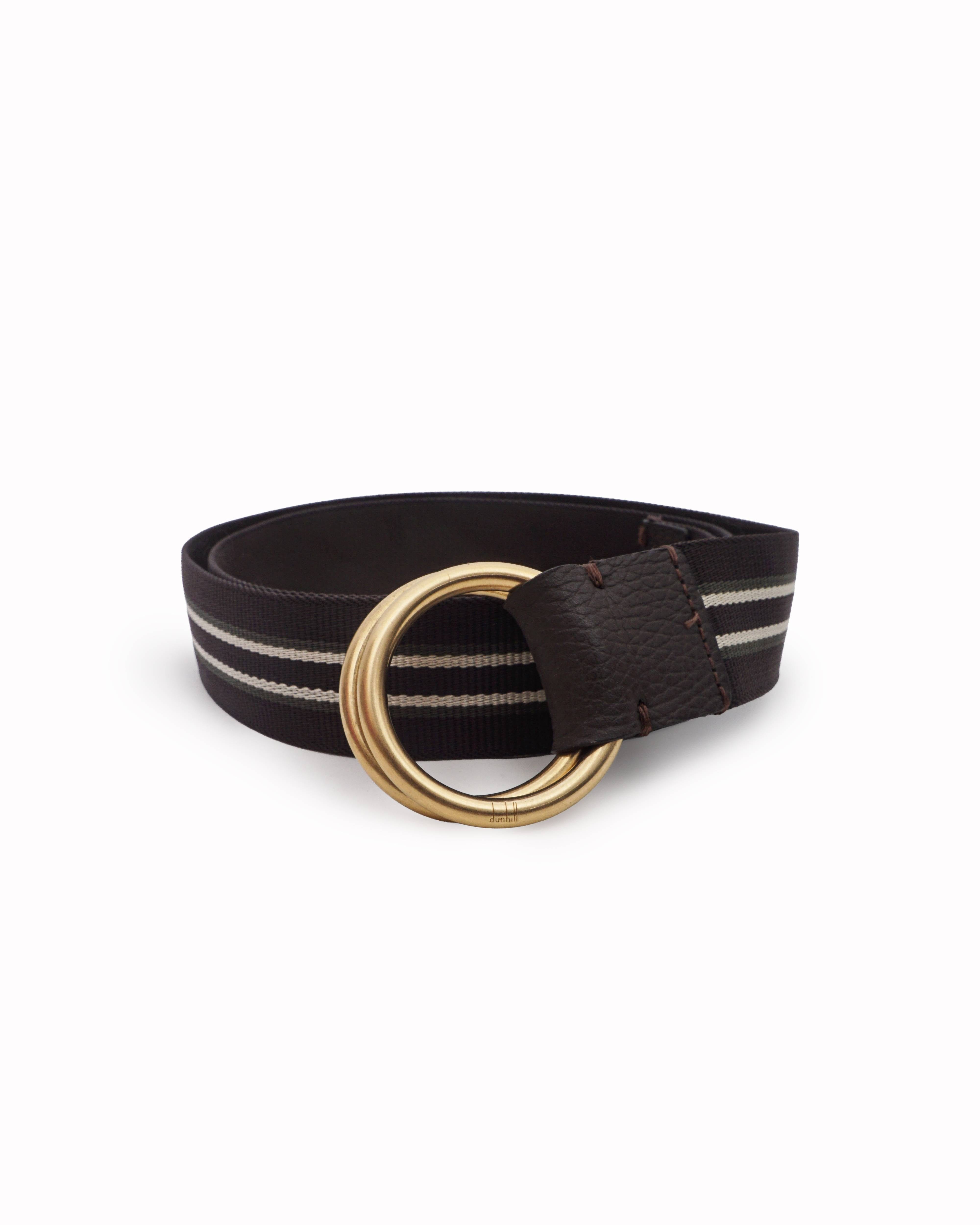 Dunhill Striped Men's D - Ring Belt