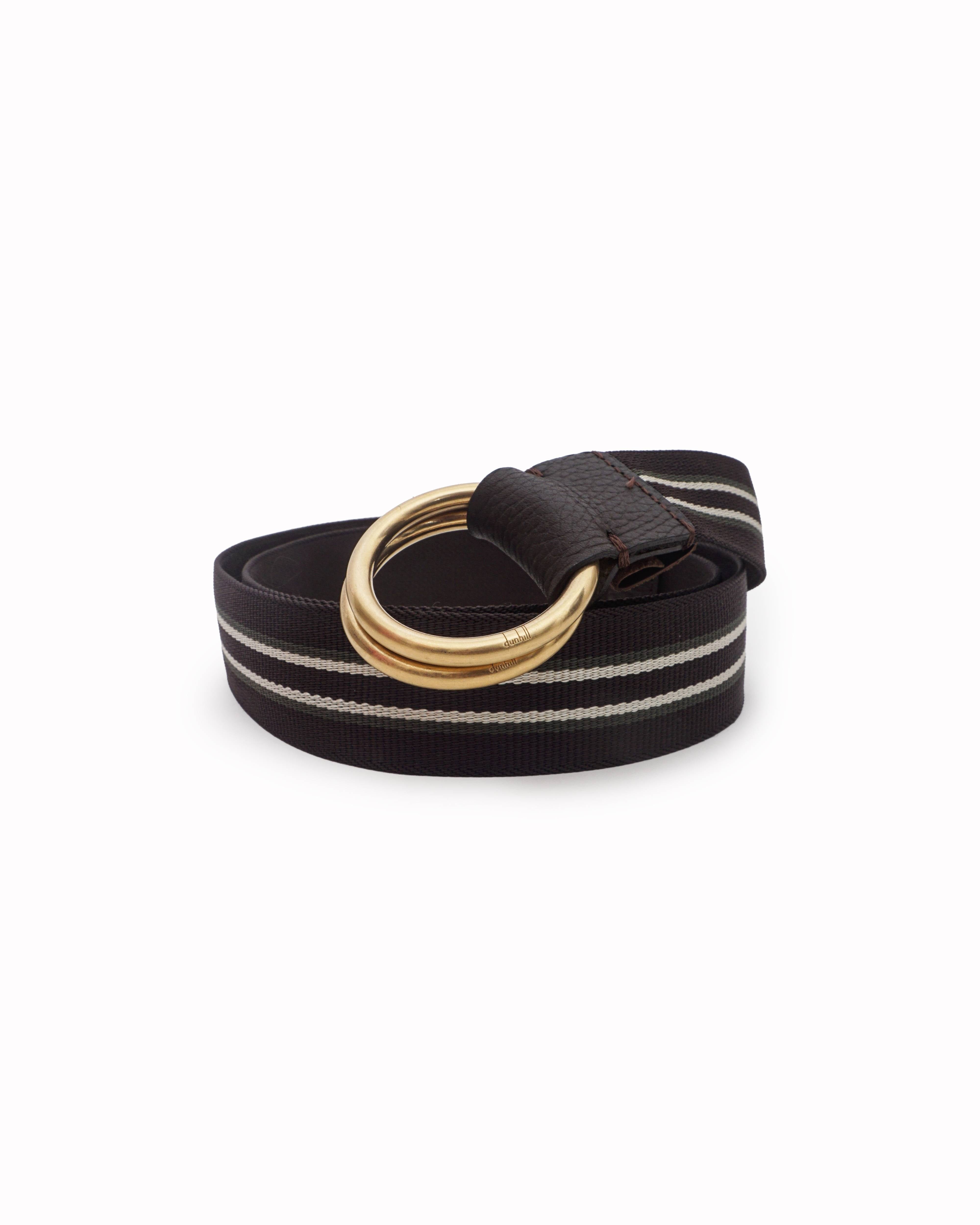 Dunhill Striped Men's D - Ring Belt