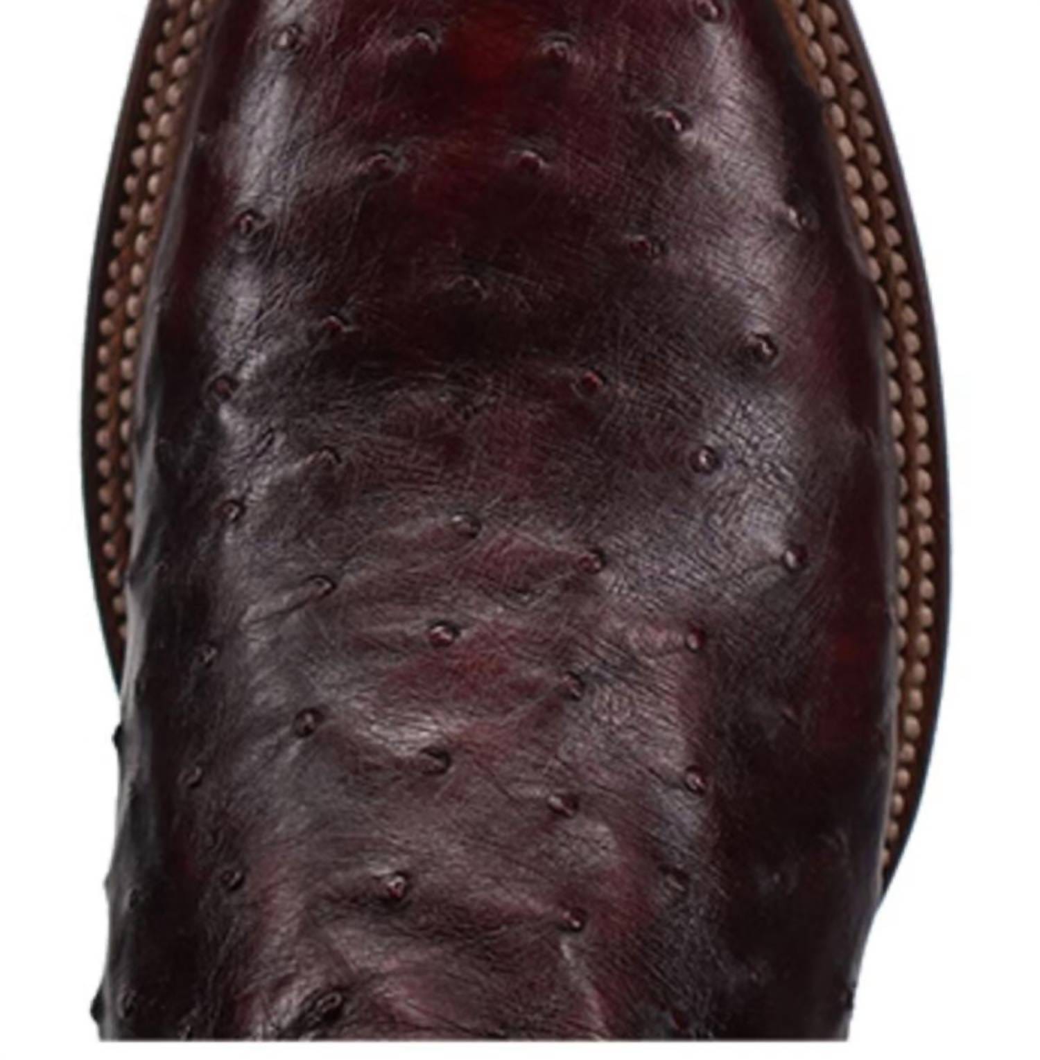 cherry Men's Alamosa Exotic Ostrich Western Boots In Black Cherry