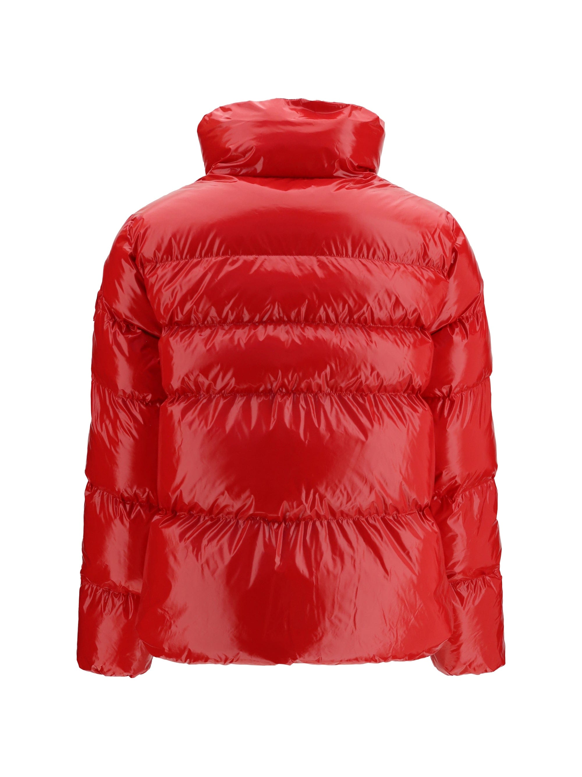 Pinko Glossy Quilted Down Jacket — Red