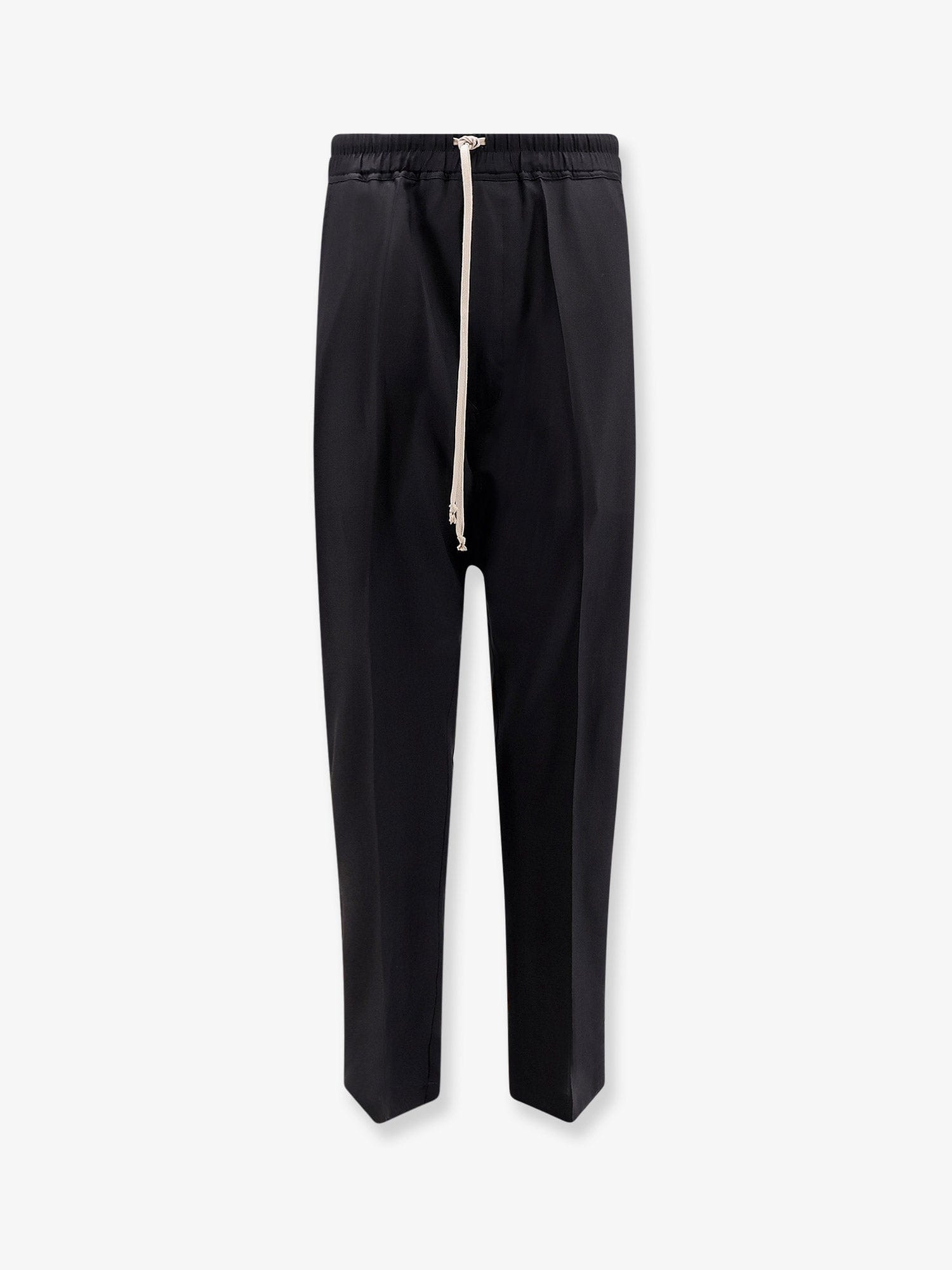 RICK OWENS Drawstring Long certified virgin wool trousers