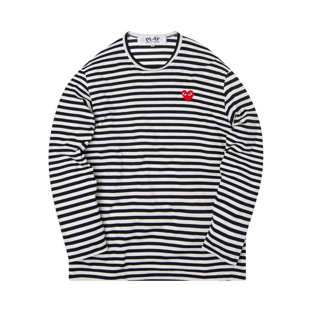 Comme des Garçons PLAY Heart Striped T-Shirt Black/White