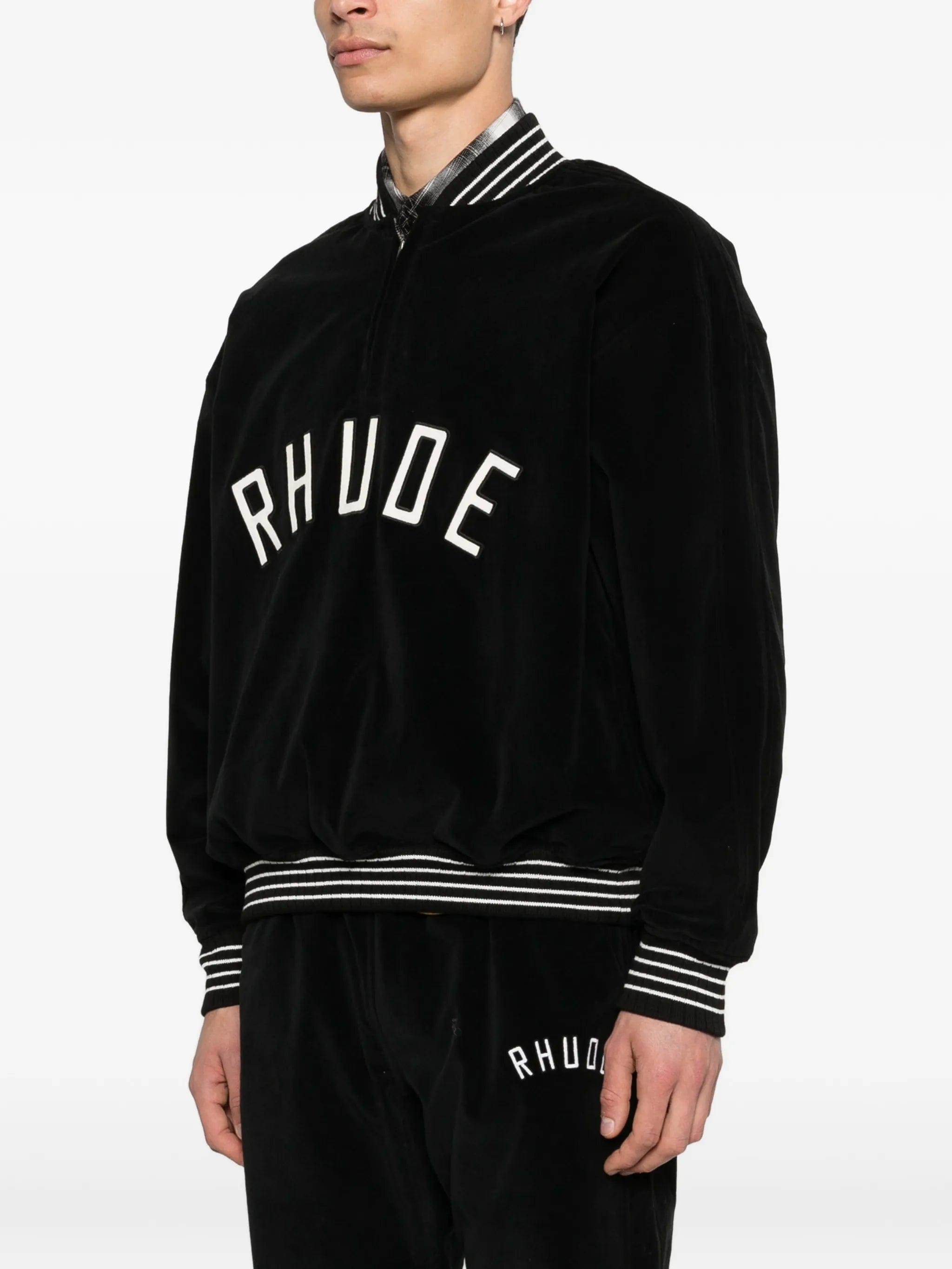 RHUDE velour quarter - zip sweatshirt