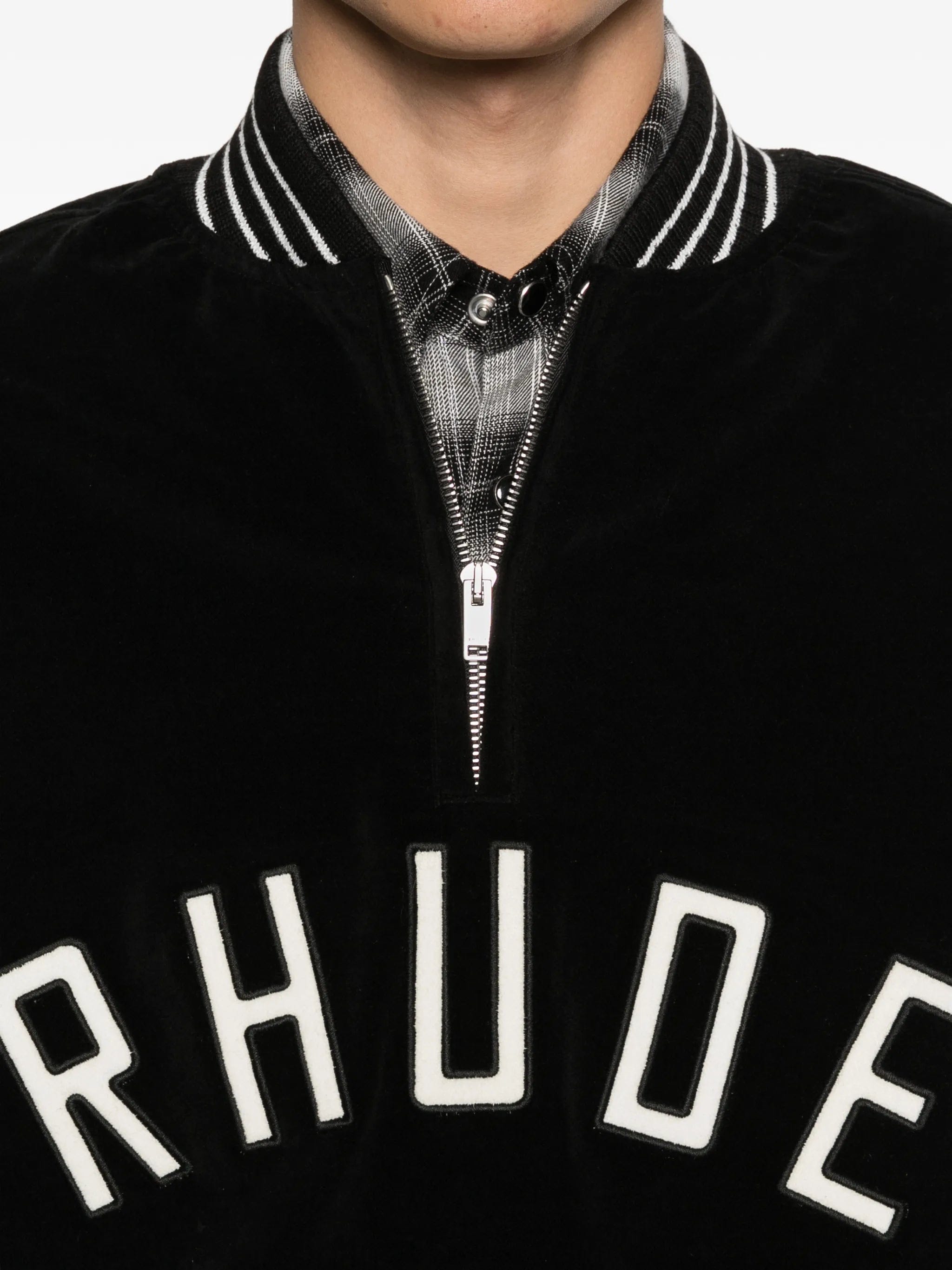 RHUDE velour quarter - zip sweatshirt