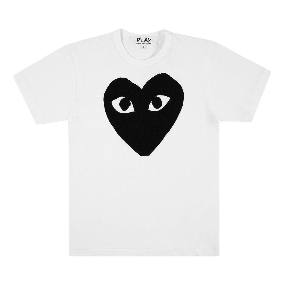 Comme des Garçons Shorts-Sleeve Play T-Shirt With Big Black Heart White/Black