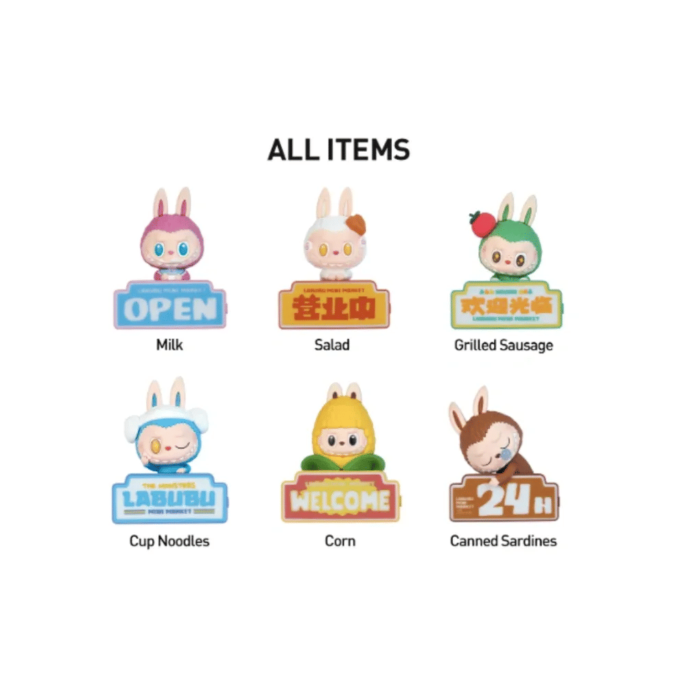 Pop Mart Labubu The Monsters Wacky Mart Series Fridge Magnet Sealed Case (6 Blind Box)