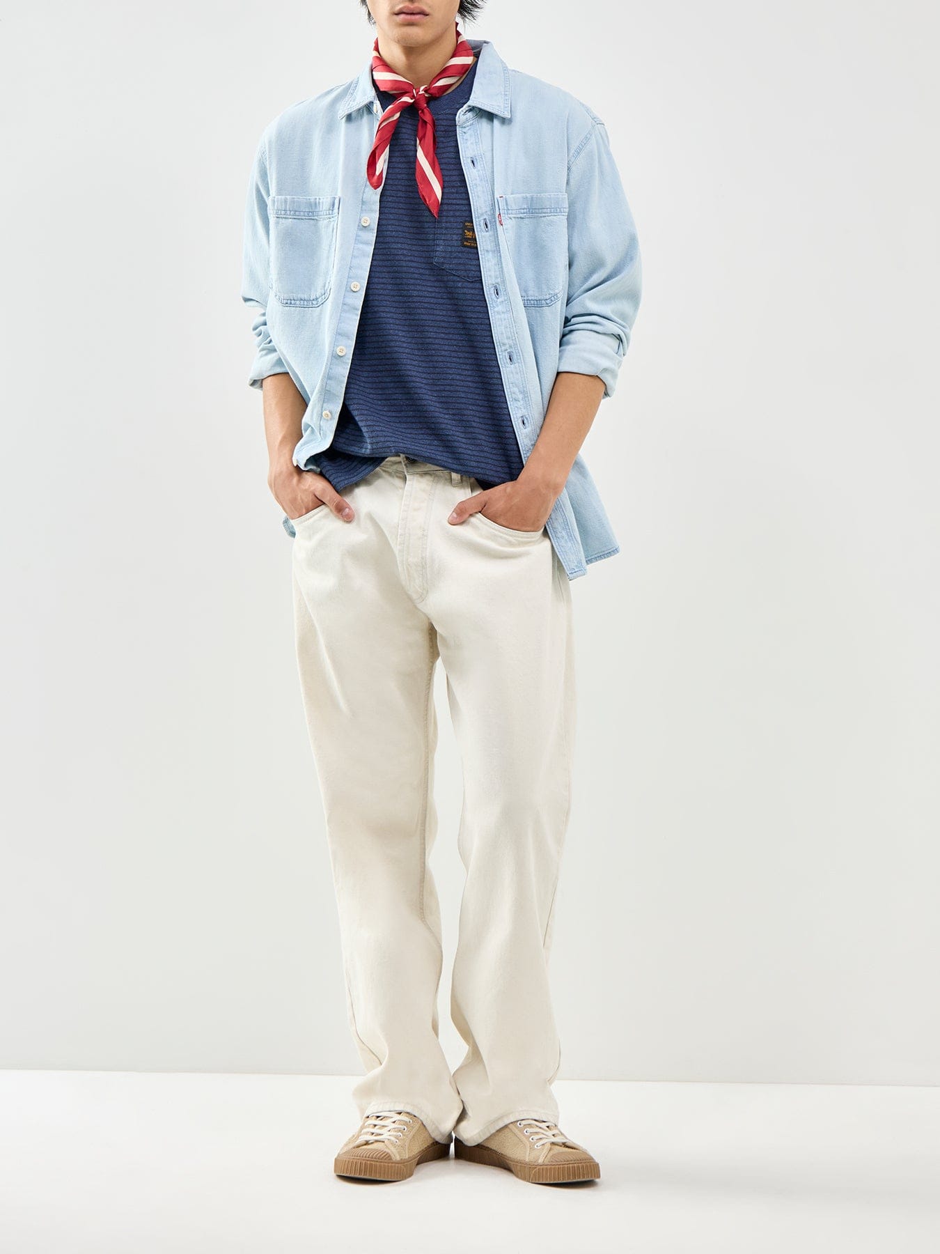 Levi's Pocket Stripe T - Shirt Blue