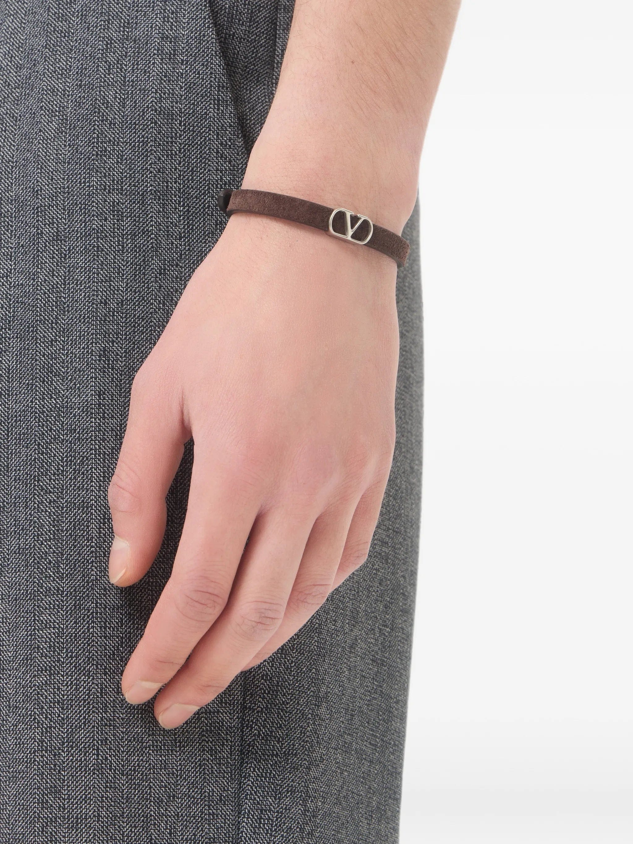 Valentino Garavani Vlogo Signature suede bracelet