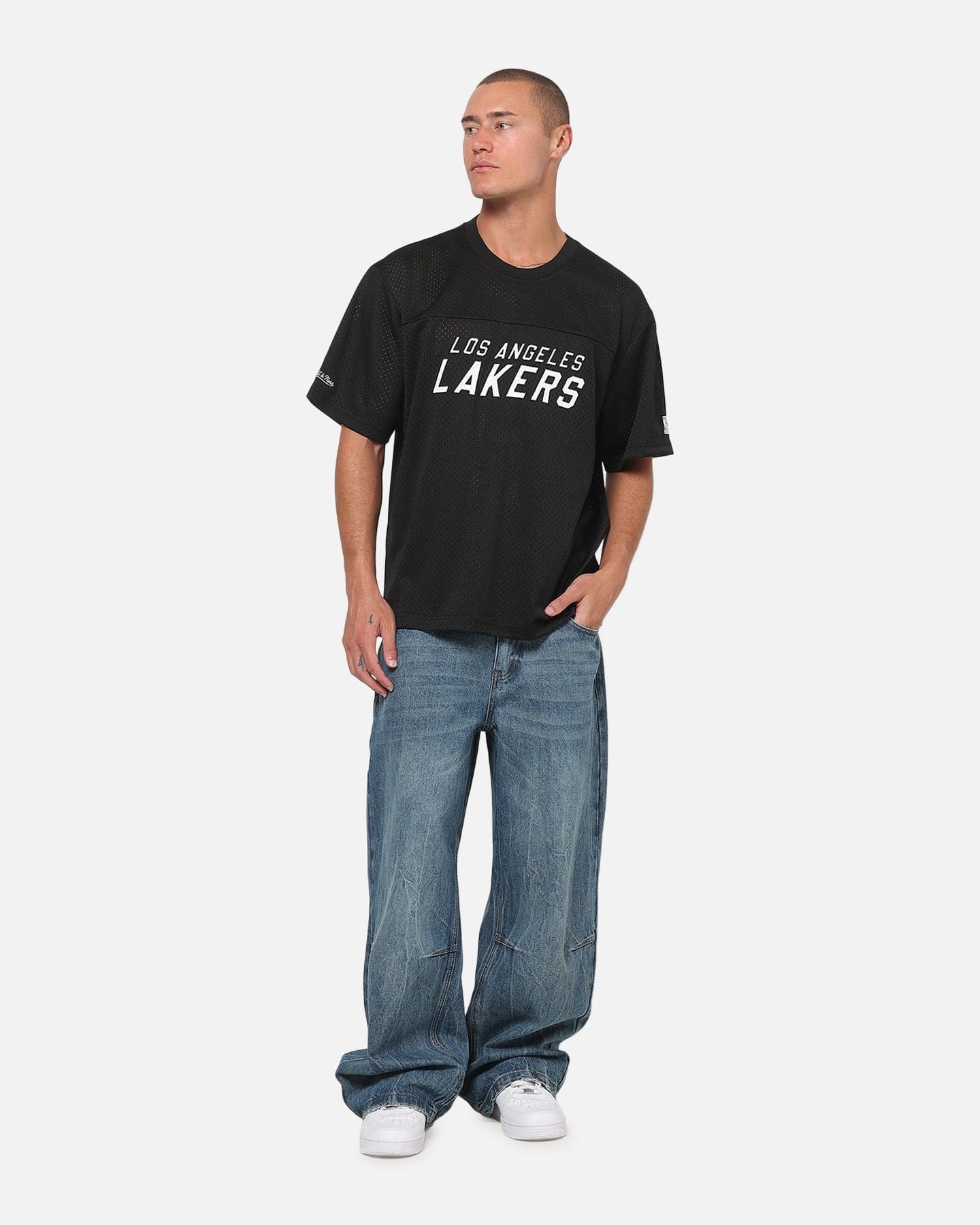 Mitchell & NESS Los Angeles Lakers Basketball Mesh T - Shirt Black